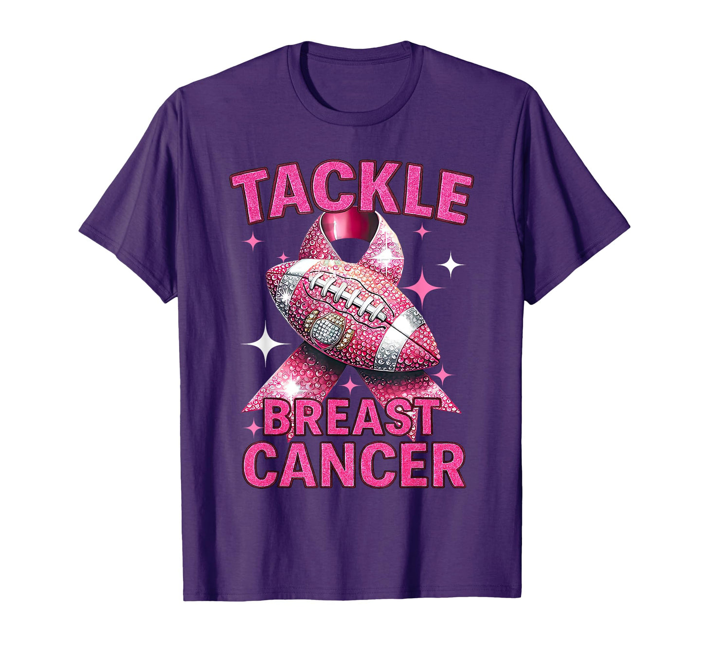 Tackle Breast Cancer Awareness American Football Ribbon T-Shirt