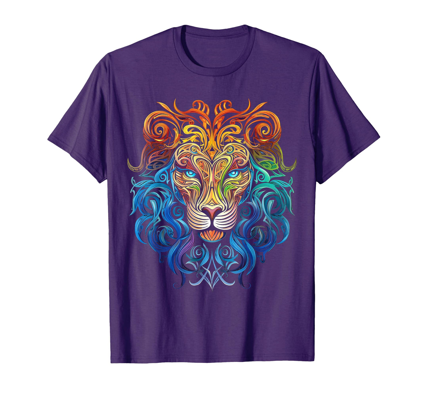 Lion Mandala Art Animal Love Colorful Graphic Lion T-Shirt