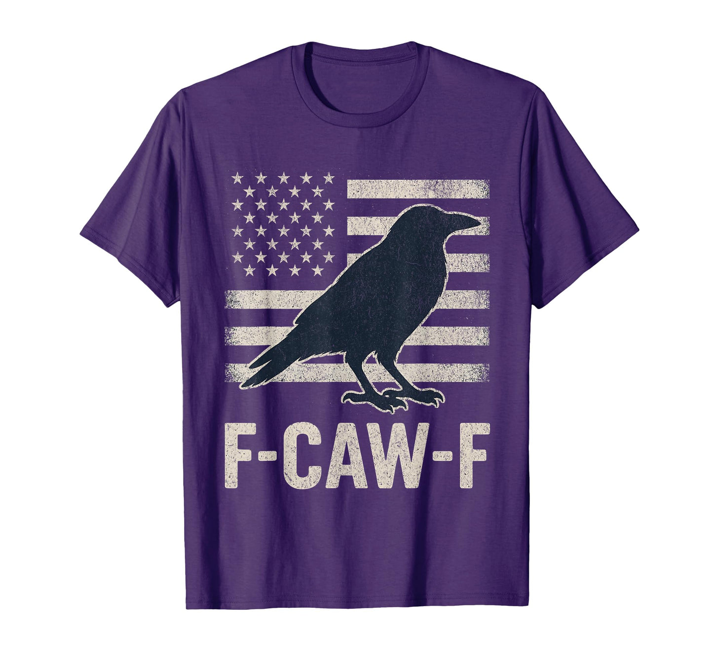 F-CAW-F Crow American Flag Funny Raven Patriotic Humor T-Shirt