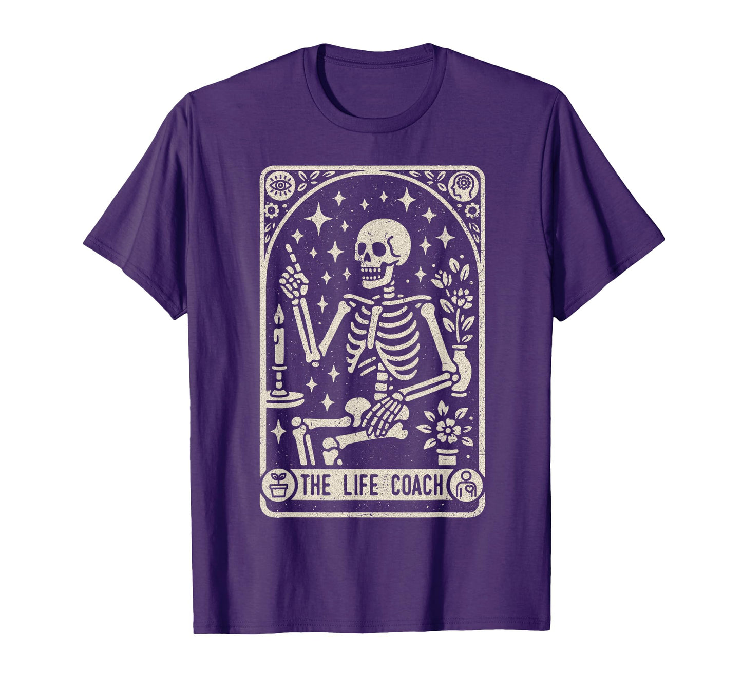 Life Coach in a Tarot Card Skeleton Halloween Design T-Shirt