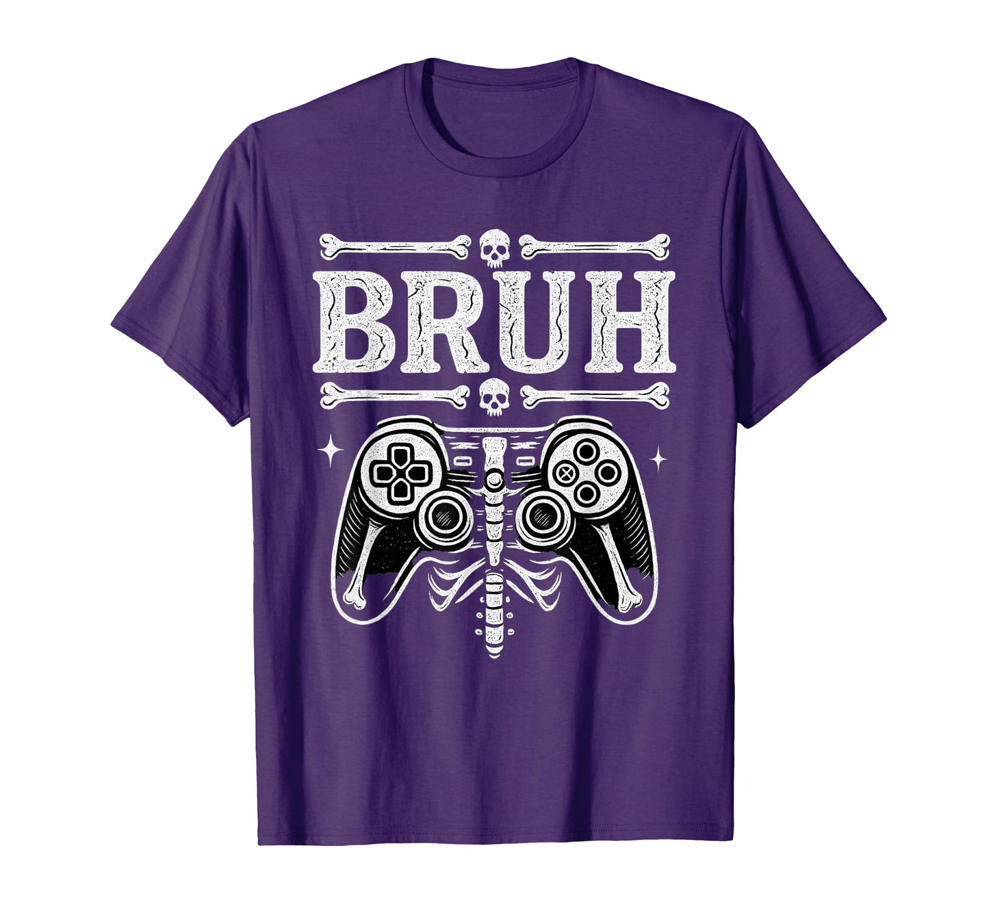 Halloween Skeleton Gamer Bruh Funny Video Gaming Boys Kids T-Shirt