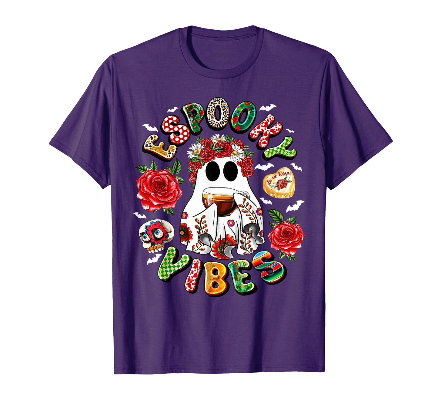 Mexican Ghost Espooky Vibes Pantasmas Conchas And Cucuys T-Shirt
