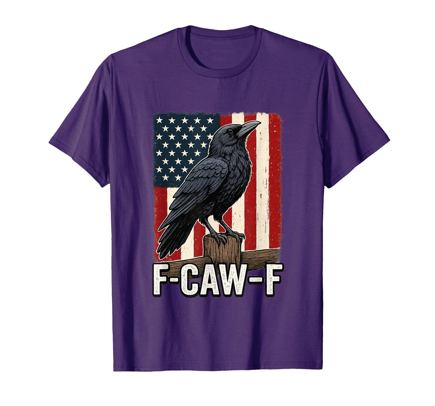 Funny F-CAW-F Crow with USA Flag T-Shirt