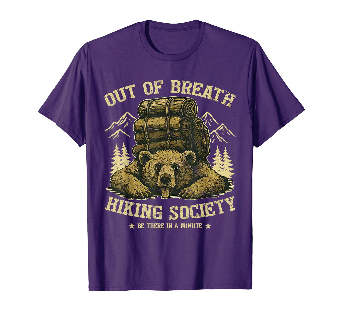 Funny Hiking Bear Out of Breath Joke T-Shirt