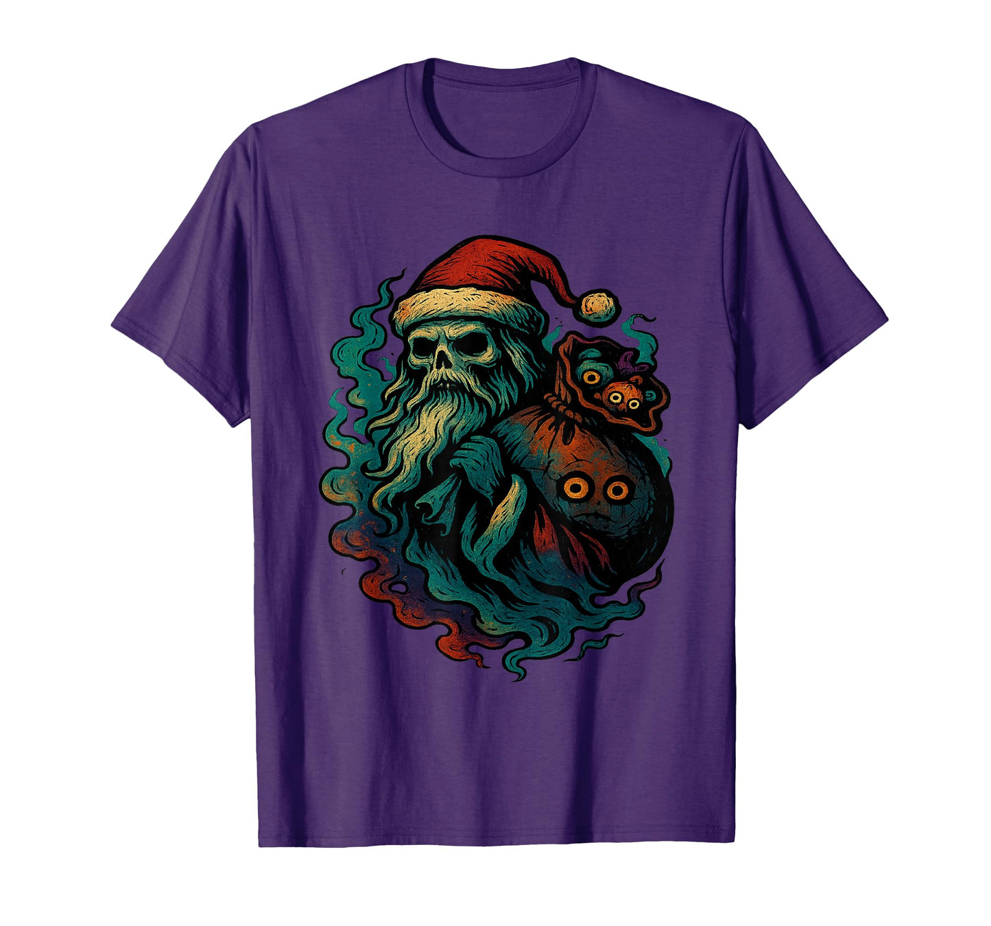 Scary Santa Creepy Skull Christmas Horror Holiday Gothic T-Shirt