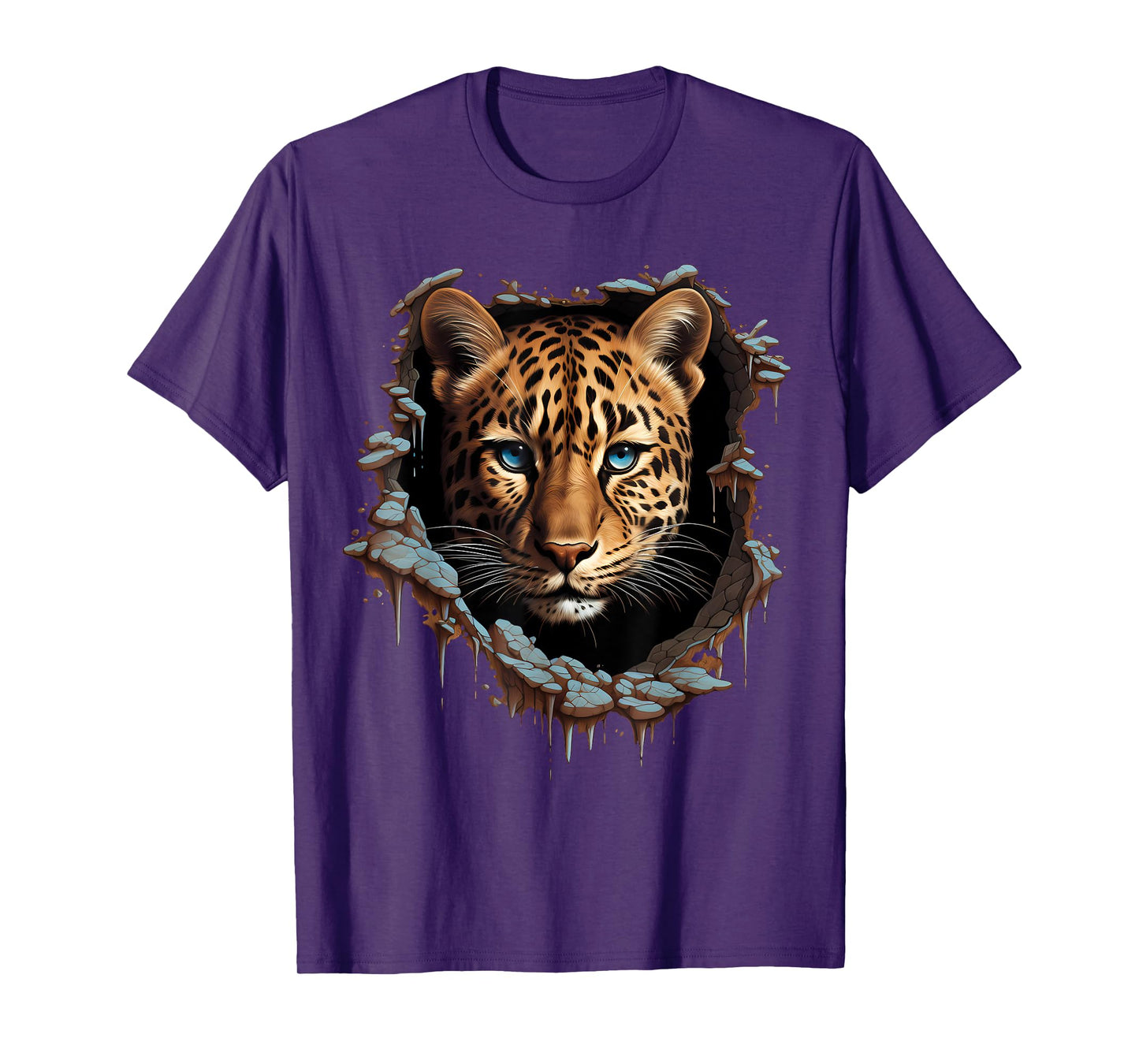 Leopard Artwork Wall Drawing Wildlife Animal Print Nature T-Shirt