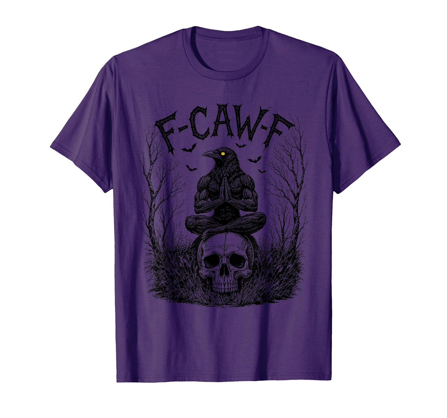 F-Caw-F Saying Meme Black Crow Funny Black Bird Raven Prayer T-Shirt