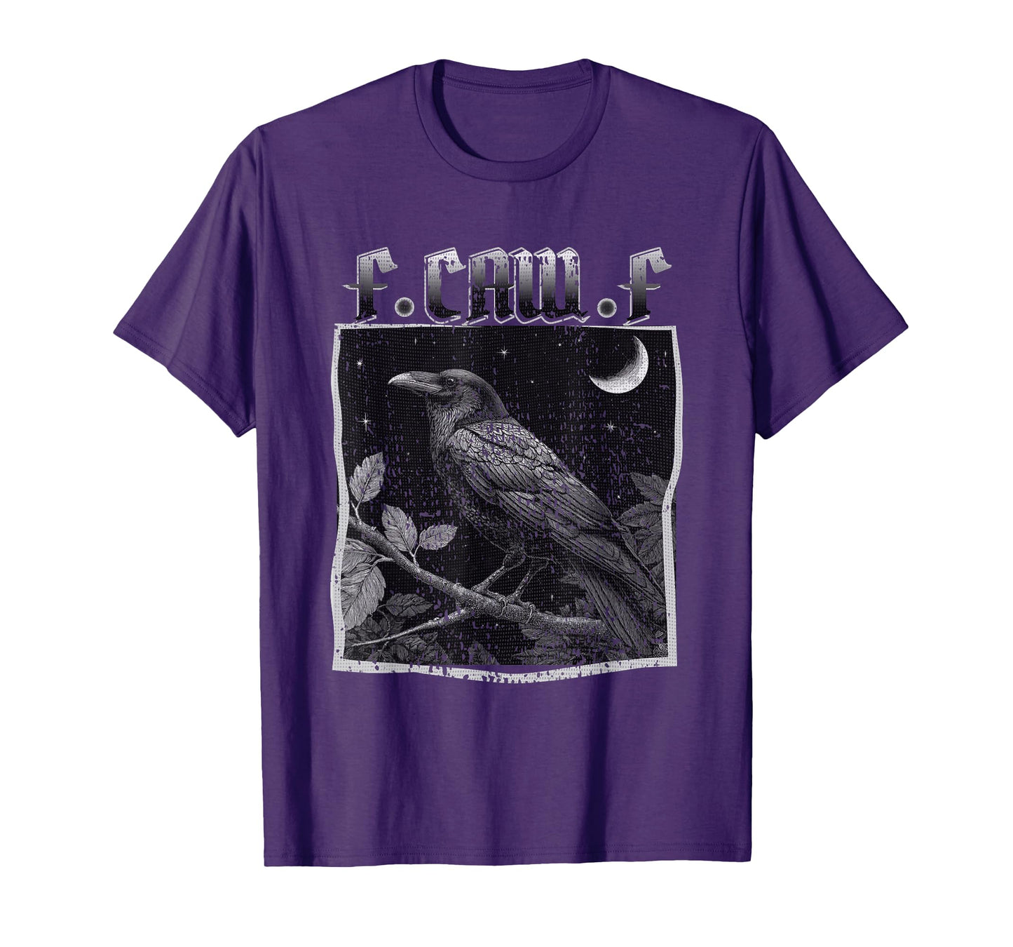 Black Retro Crow, F-Caw-F Funny T-Shirt