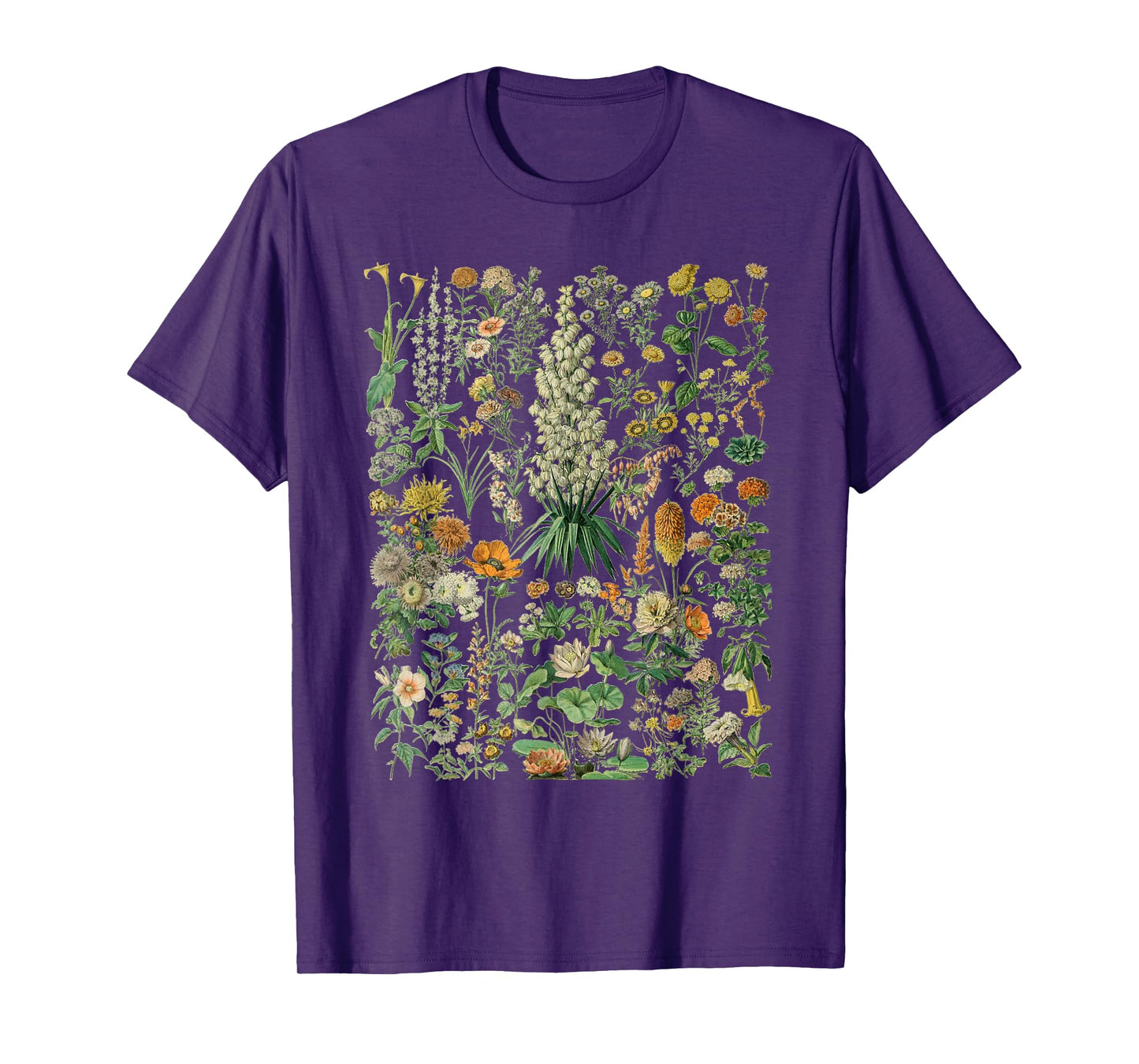 Vintage Inspired Flower Botanical Chart T-Shirt