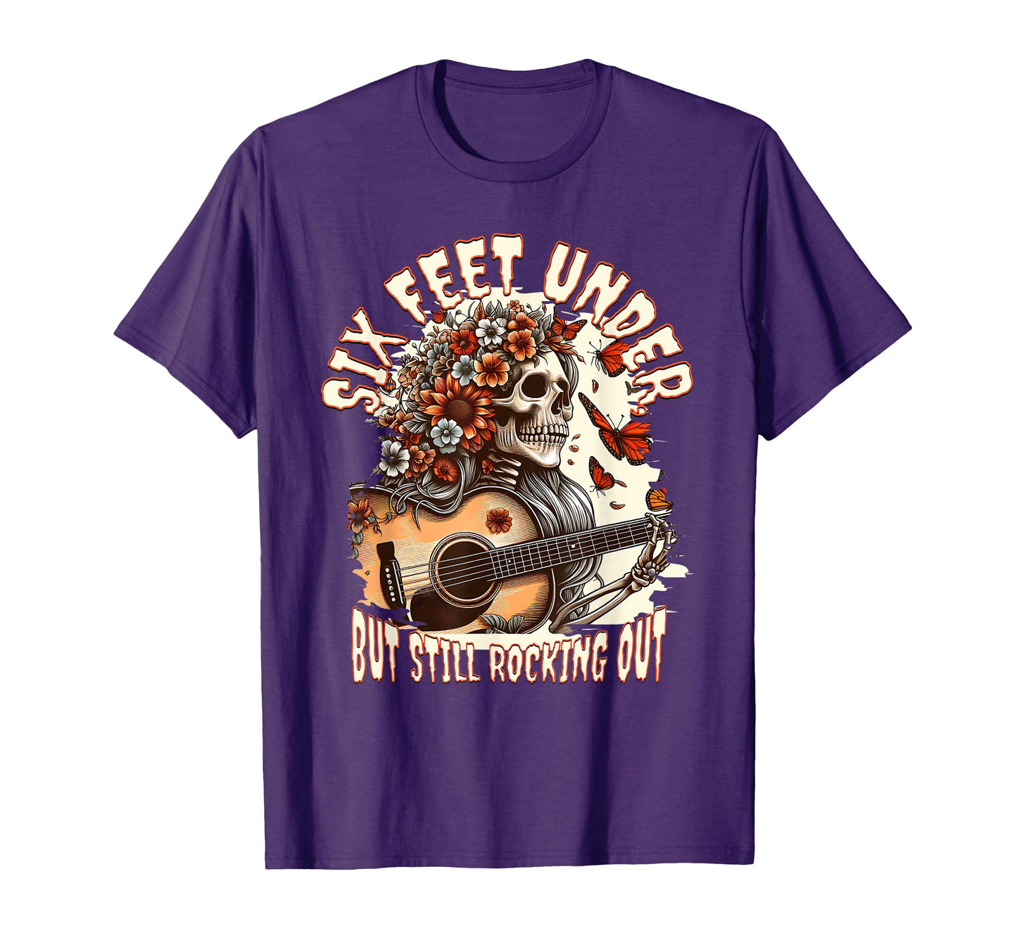 Still Rocking – Funny Skeleton Guitar Halloween Design T-Shirt