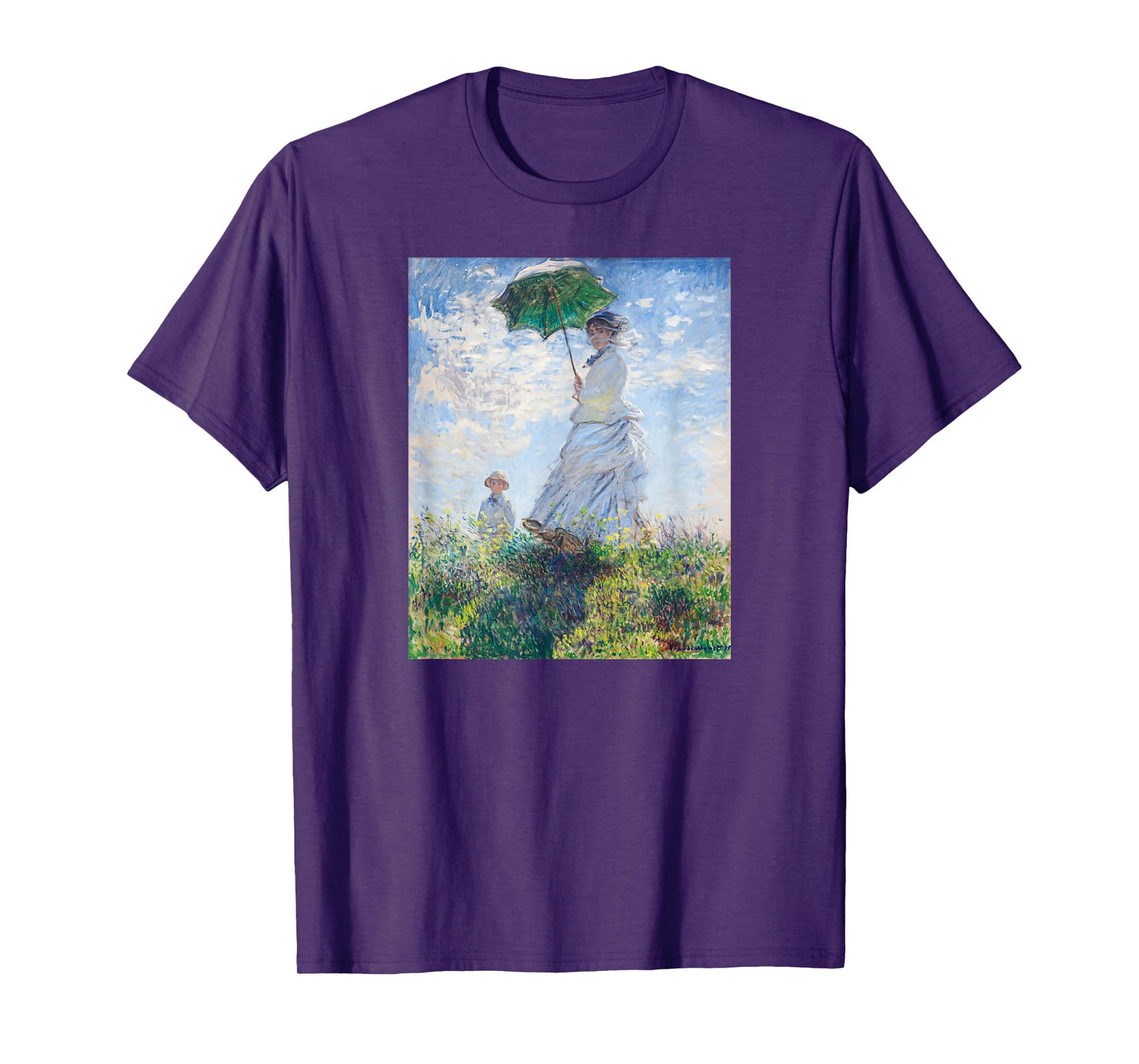 Monet's Woman with a Parasol | Modern Art Famous Painting T-Shirt