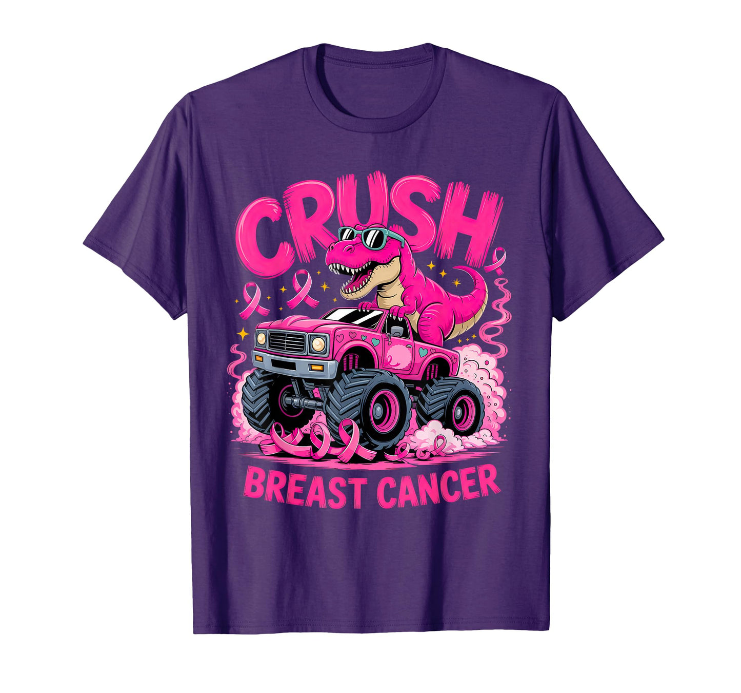 Crush Breast Cancer with t-rex Breast Cancer Awareness T-Shirt