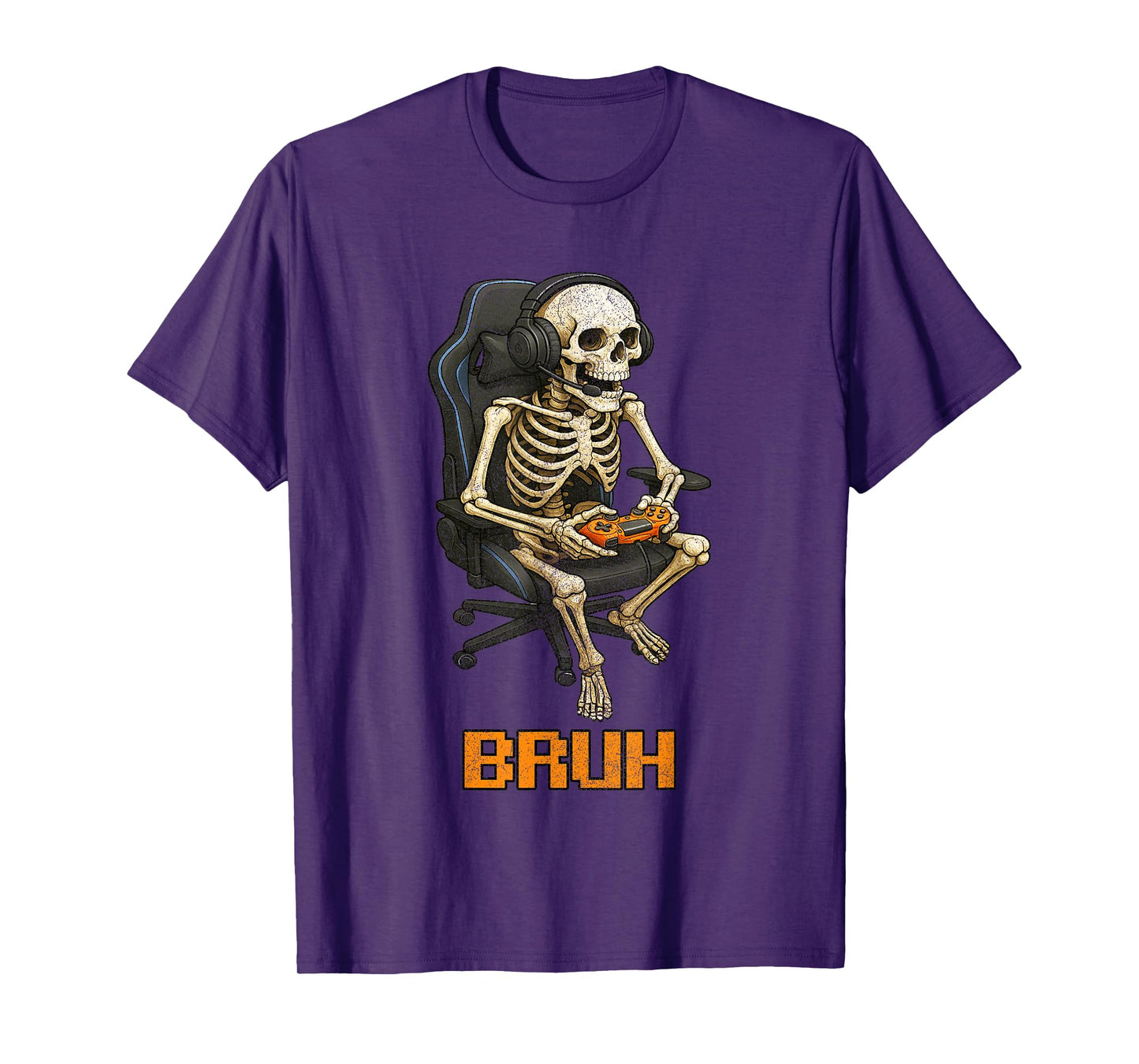 Halloween Skeleton Gamer Video Gaming Funny Skeleton Bruh T-Shirt