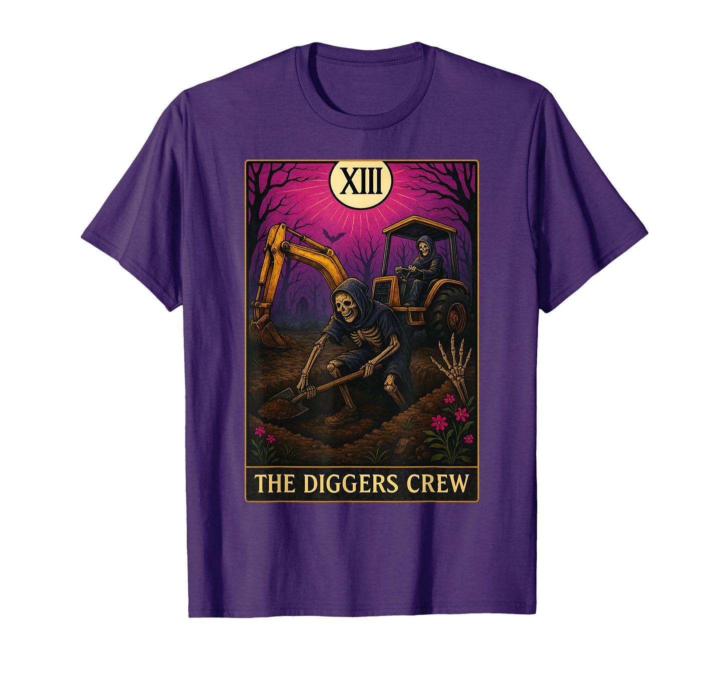 Halloween for Cemetery Workers Digger Truck Construction Job T-Shirt