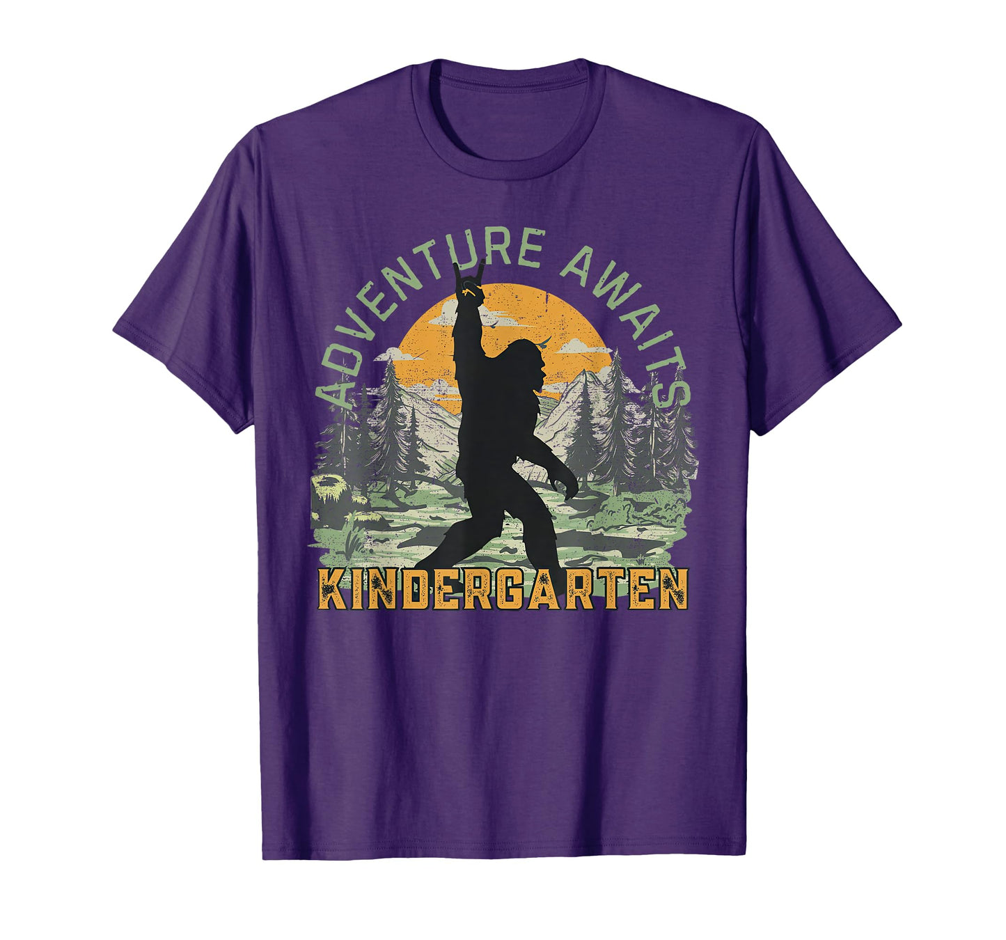 Adventure Awaits Bigfoot Teacher Kindergarten Back To School T-Shirt