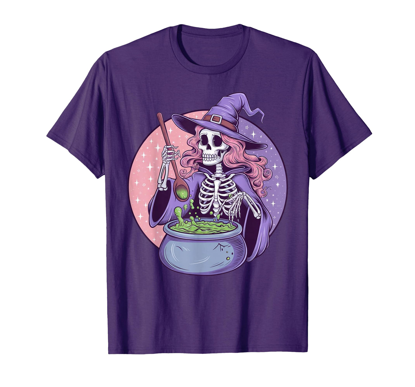 Skeleton Witch mixes Halloween Potion Party Scary October T-Shirt