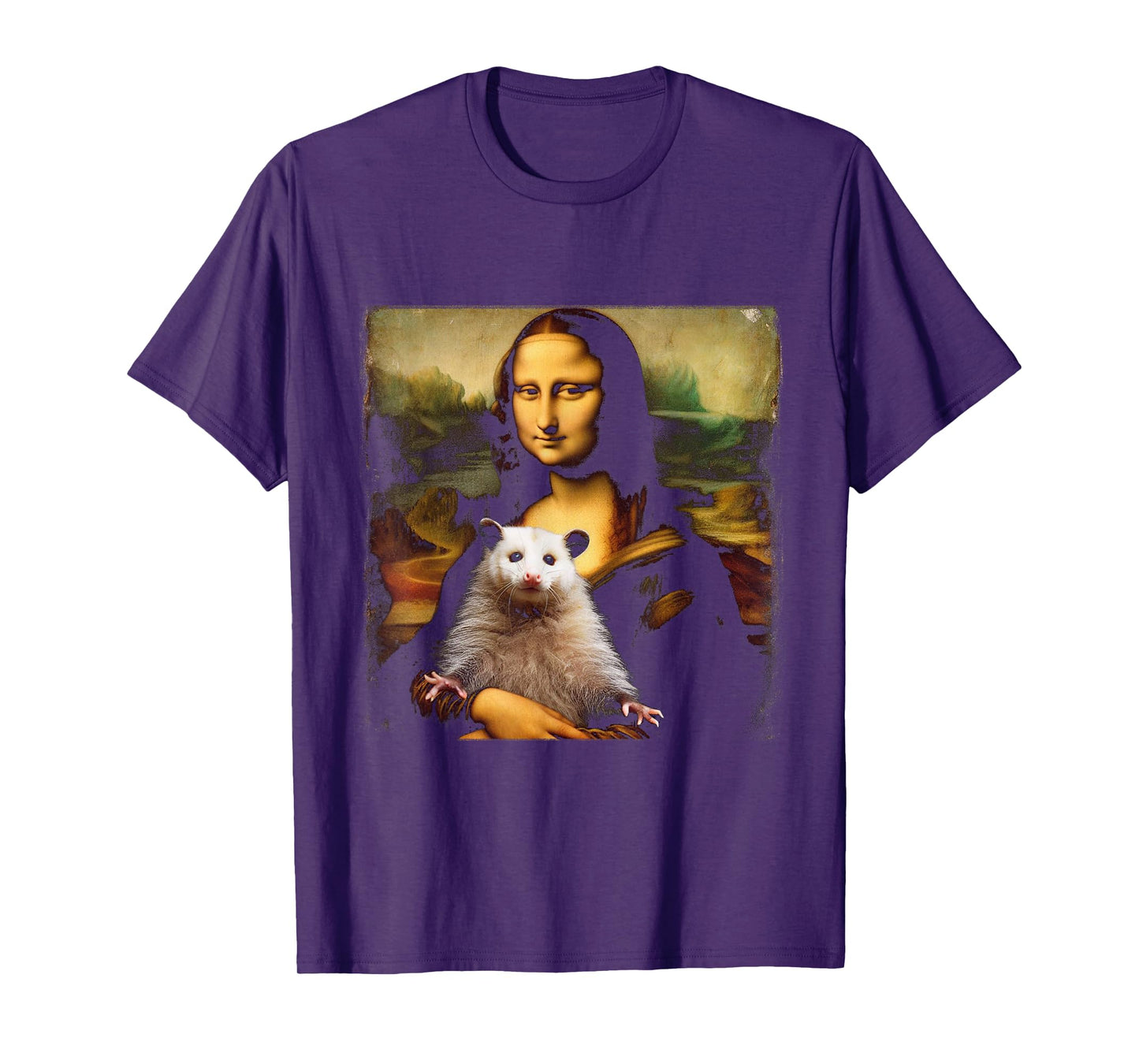 Funny Mona Lisa Holding an Opossum T-Shirt