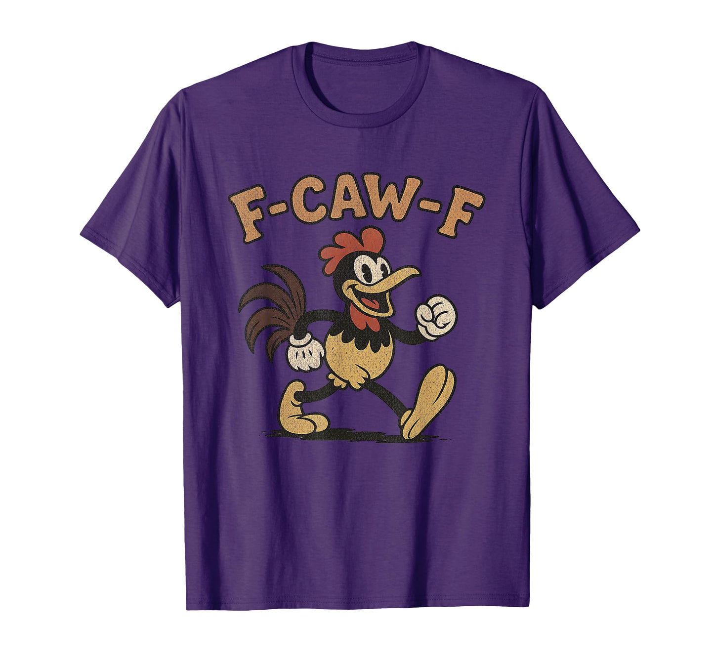 F-CAW-F Retro 30's Cartoon Style Chicken Funny Vintage Humor T-Shirt
