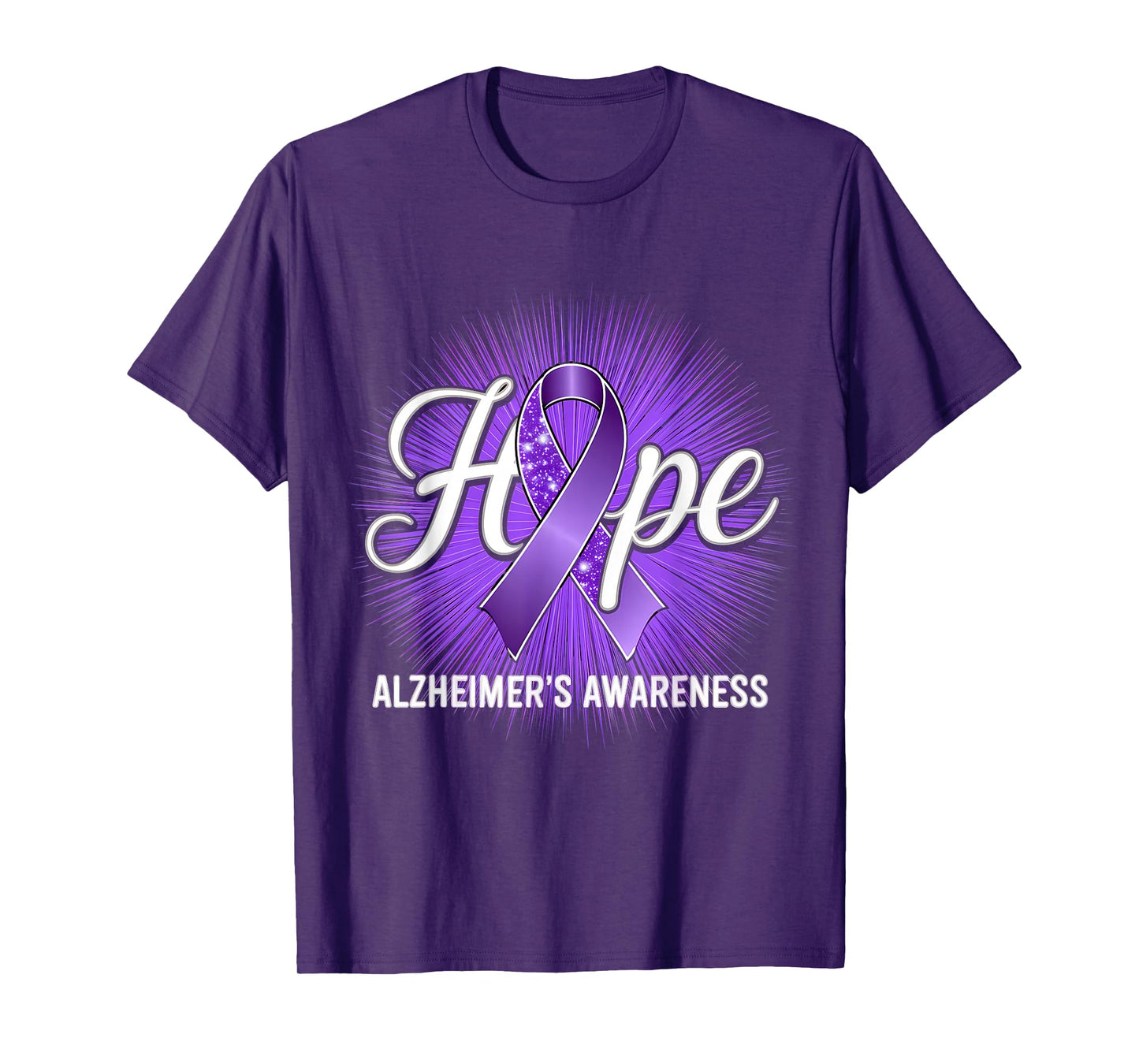 Alzheimer Awareness Month Purple Ribbon Hope T-Shirt