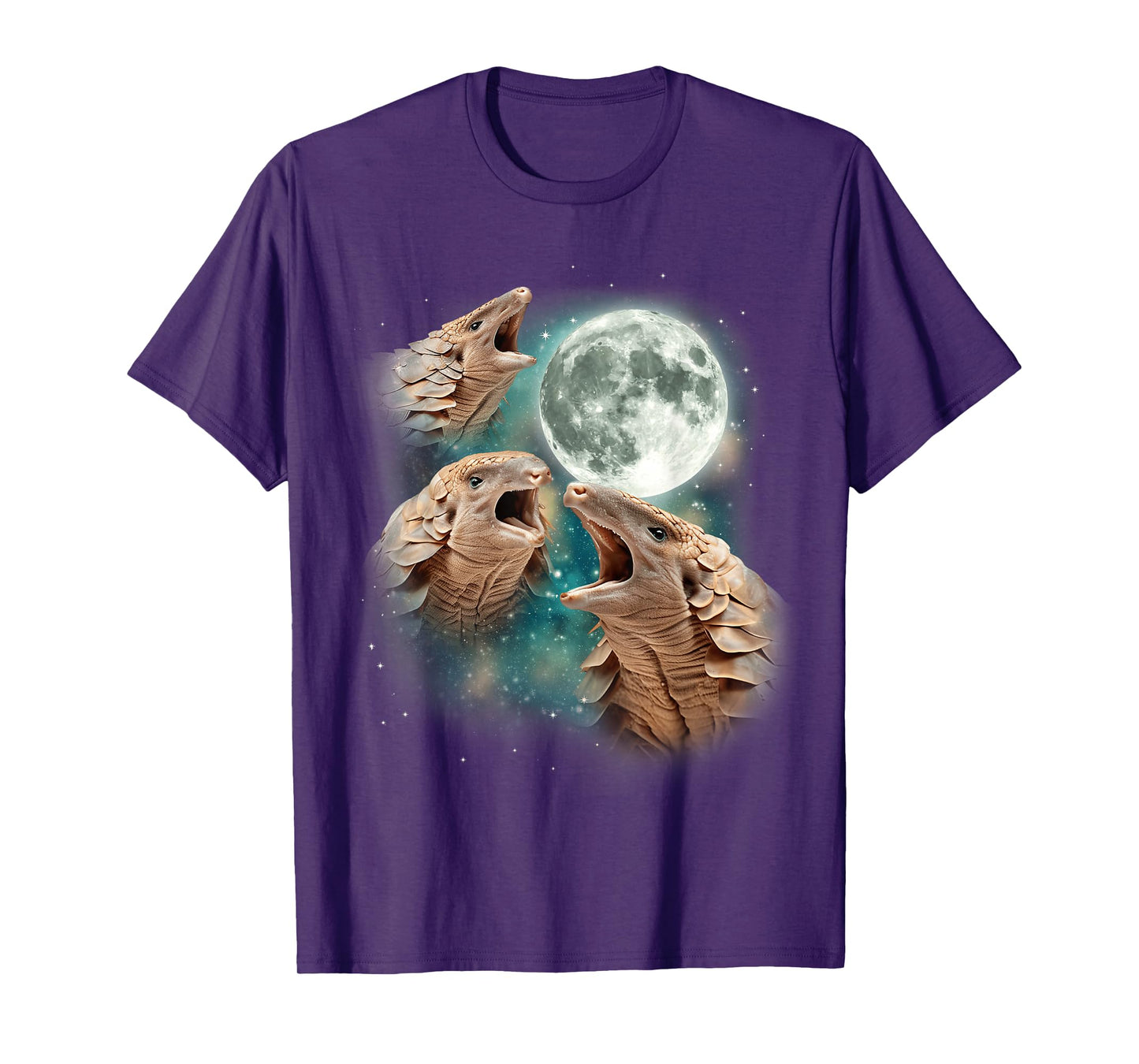 Three Pangolin Moon | 3 Wild Pangolins Howling In The Night T-Shirt