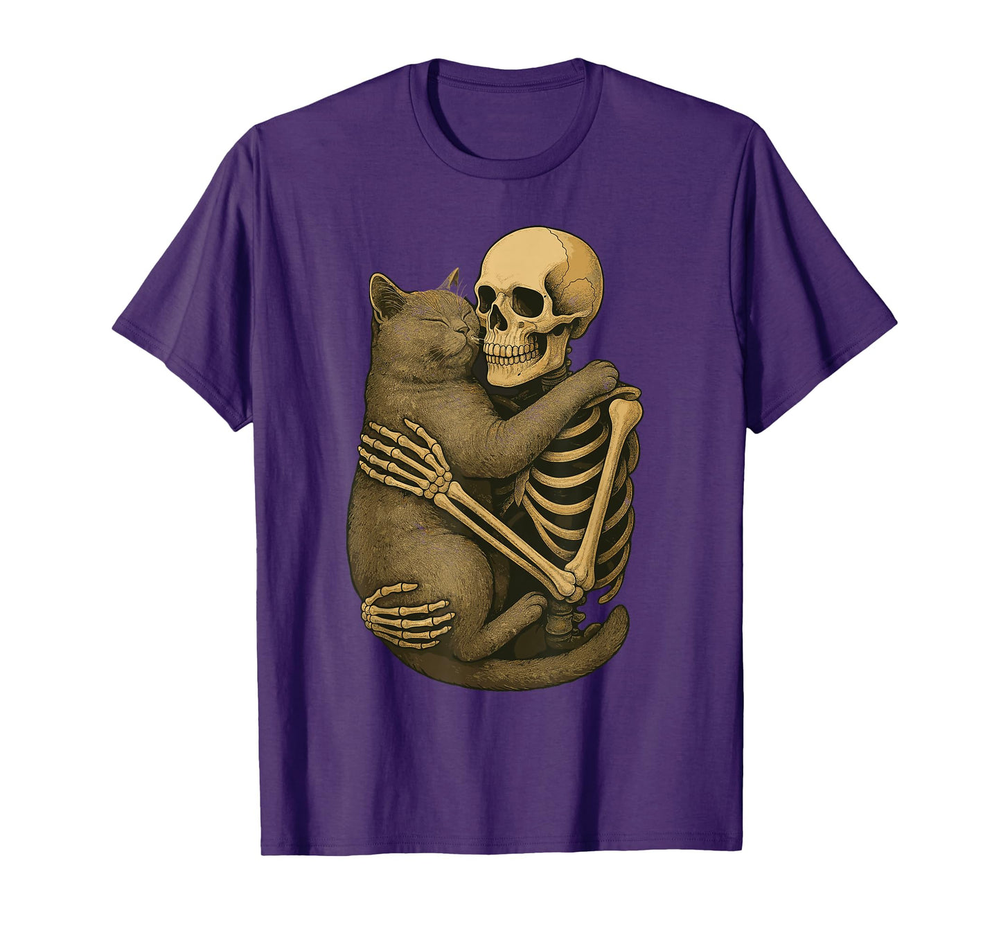 Skeleton Hugging British Shorthair T-Shirt