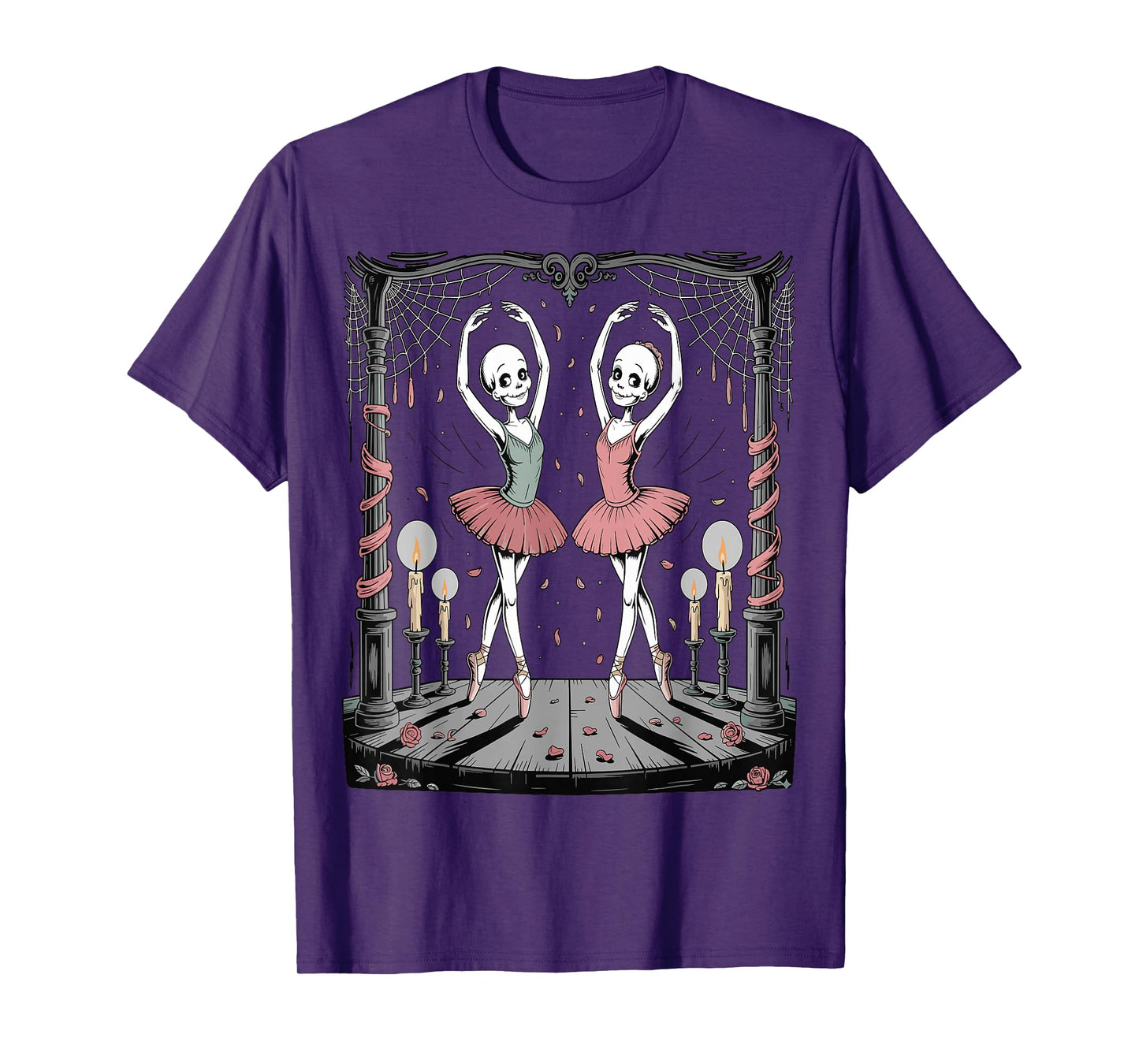 Skeleton Ballerinas Cute Funny Halloween Dance T-Shirt