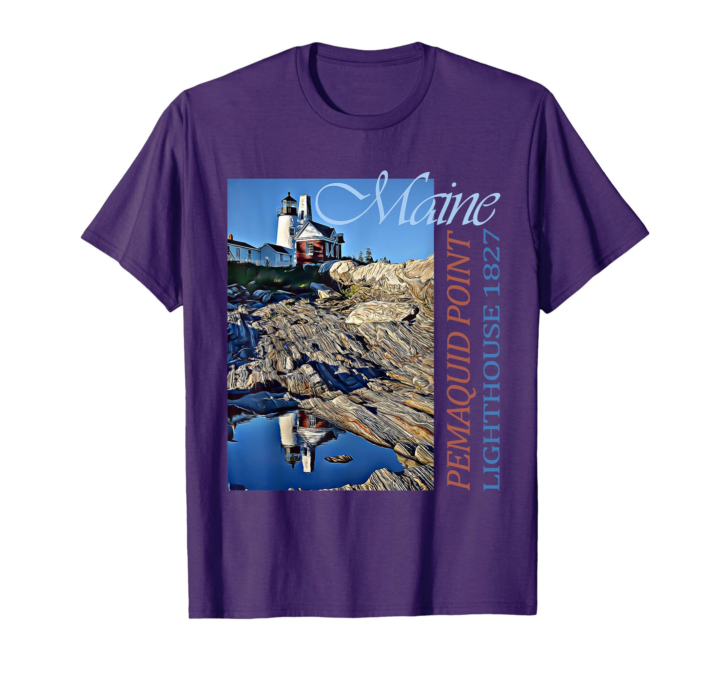 Pemaquid Point Lighthouse Maine 1827 Design T-Shirt