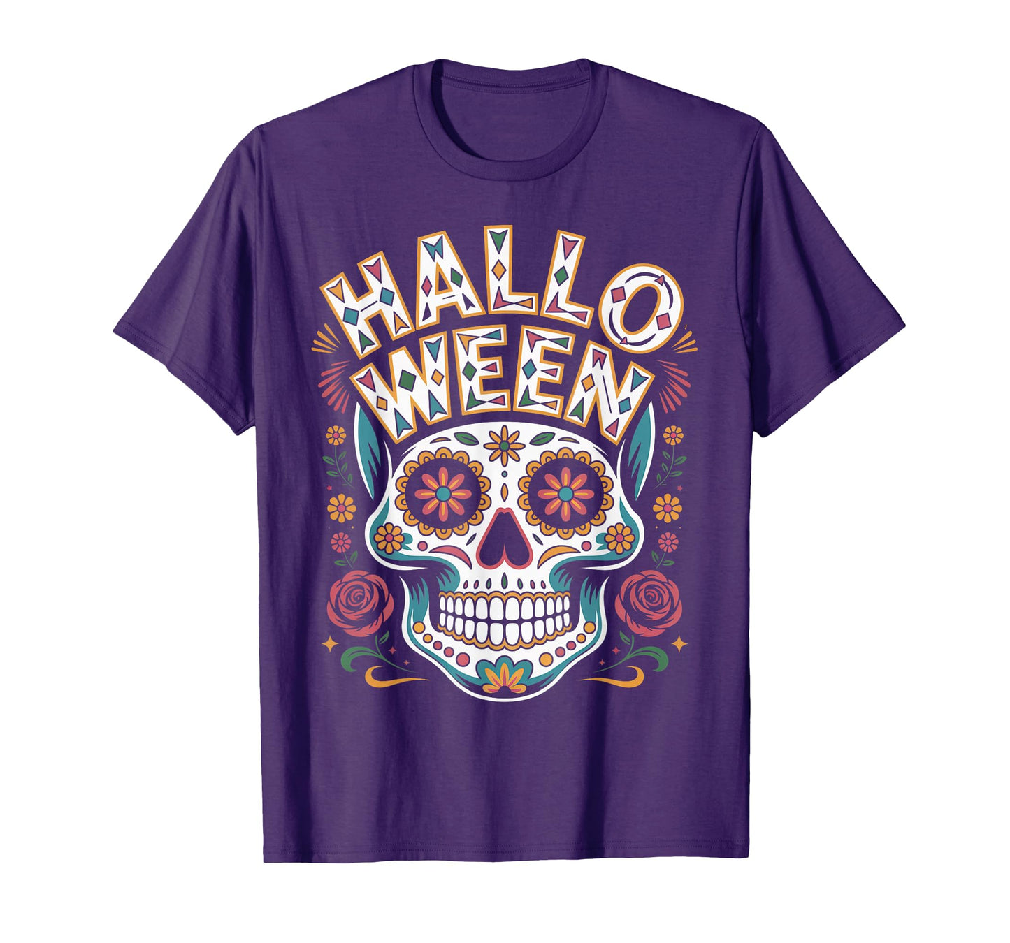 Spooky Mexican Sugar Skull Halloween Shirt Scary Design T-Shirt