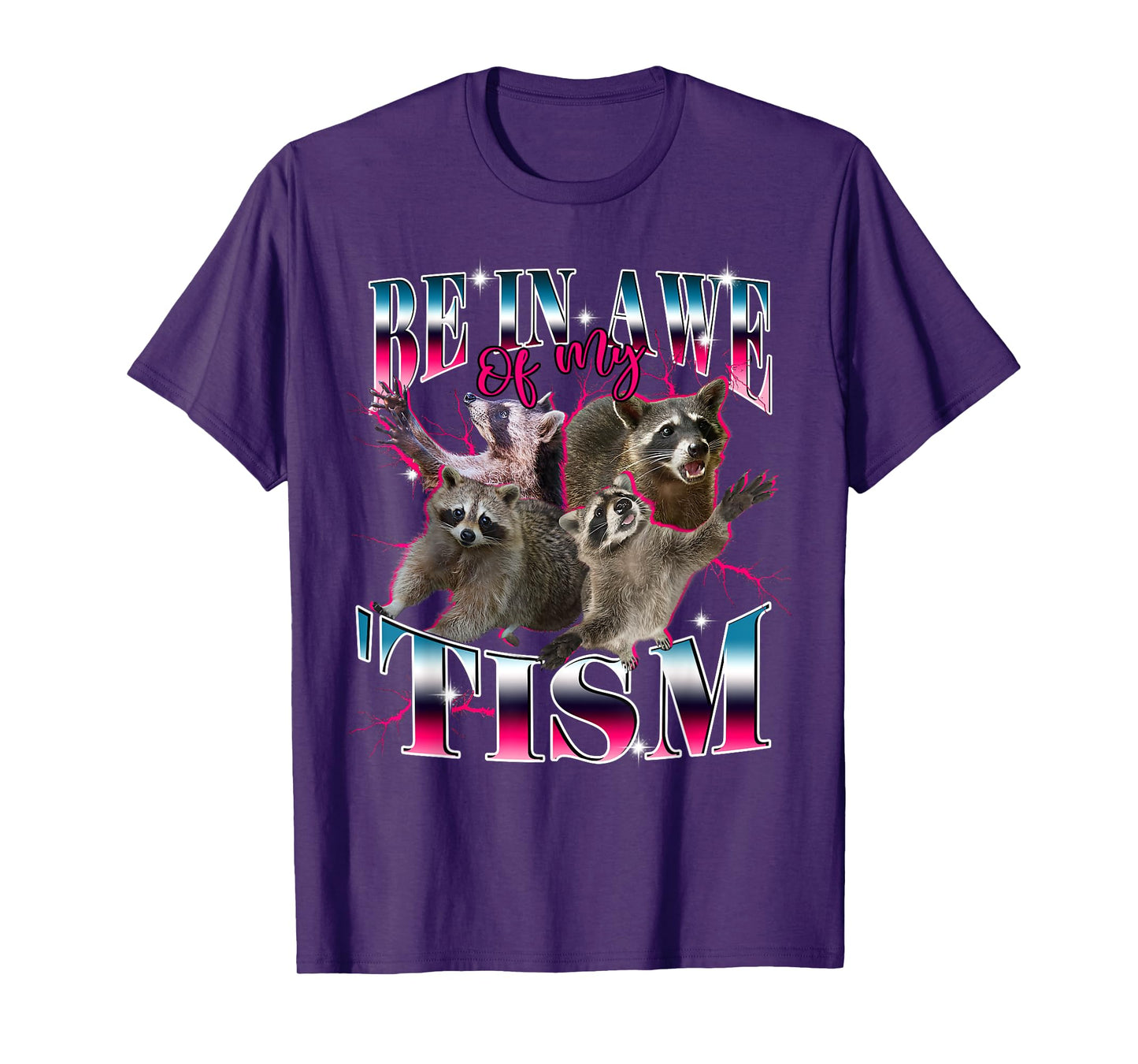 Autism Funny Be In Awe Of My 'Tism Meme Autistic Raccoon Kid T-Shirt