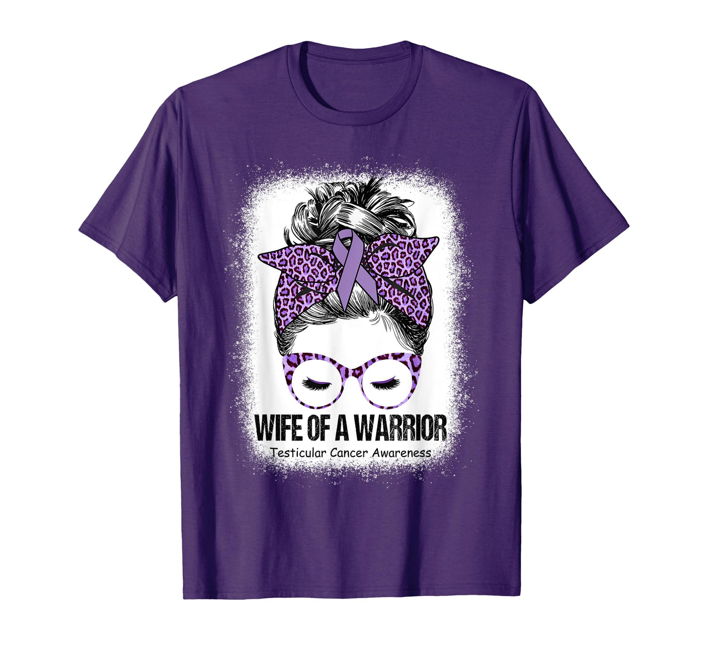 Wife of a Warrior Purple Ribbon Testicular Cancer Awareness T-Shirt
