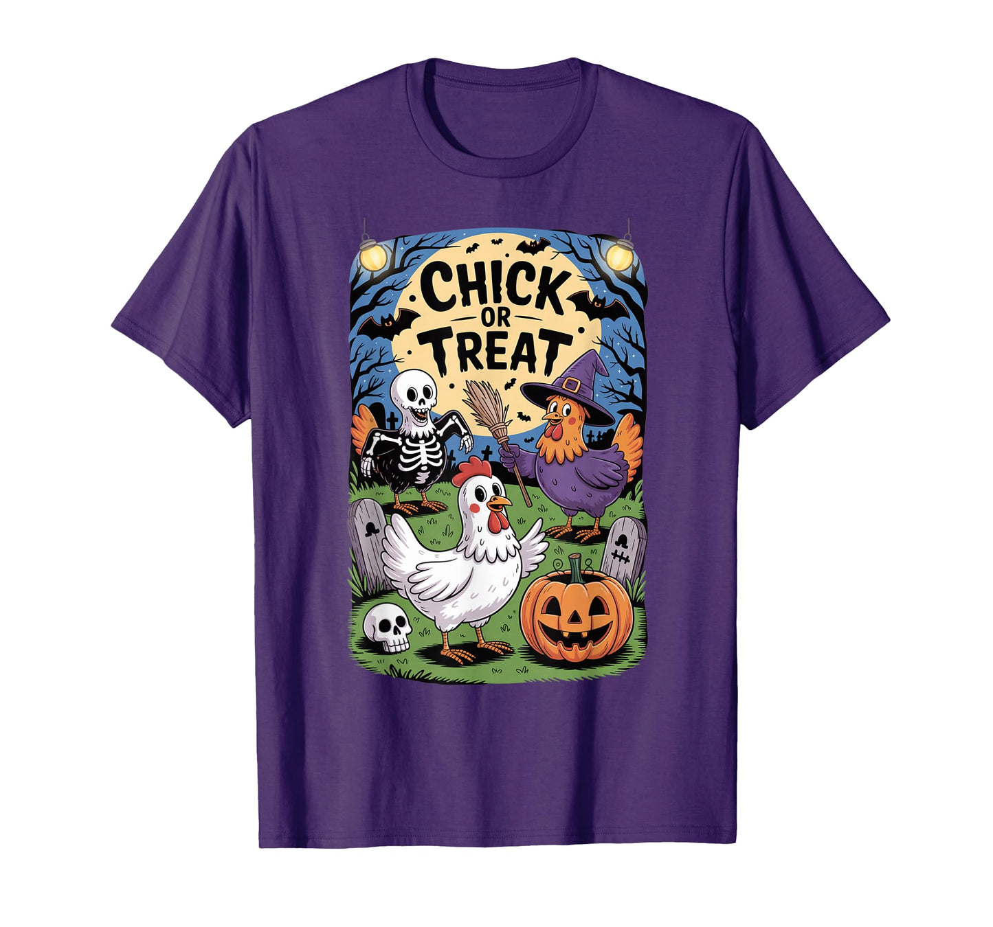 Chick Or Treat Chicken Skeleton Farmer Spooky Family T-Shirt