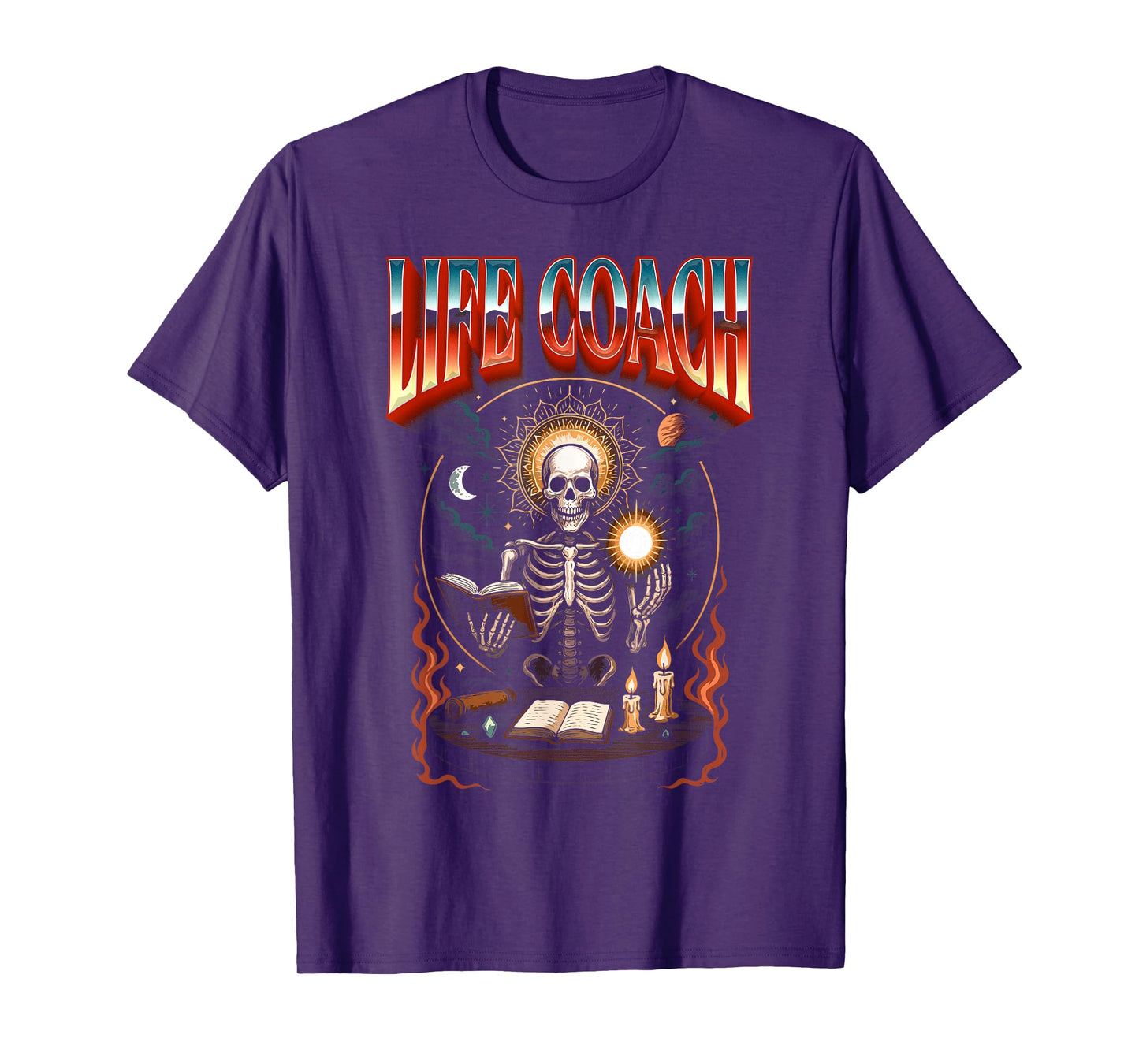 Life Coach Skeleton Occult Mystic Halloween Design T-Shirt