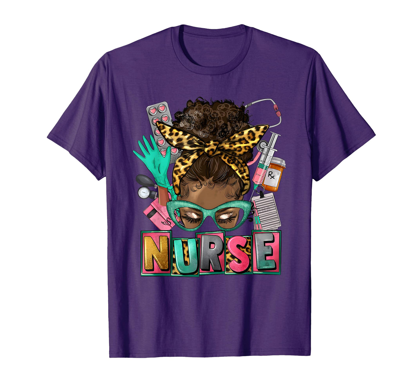 Black Melanin Nurse Black History Month Afro Hair T-Shirt