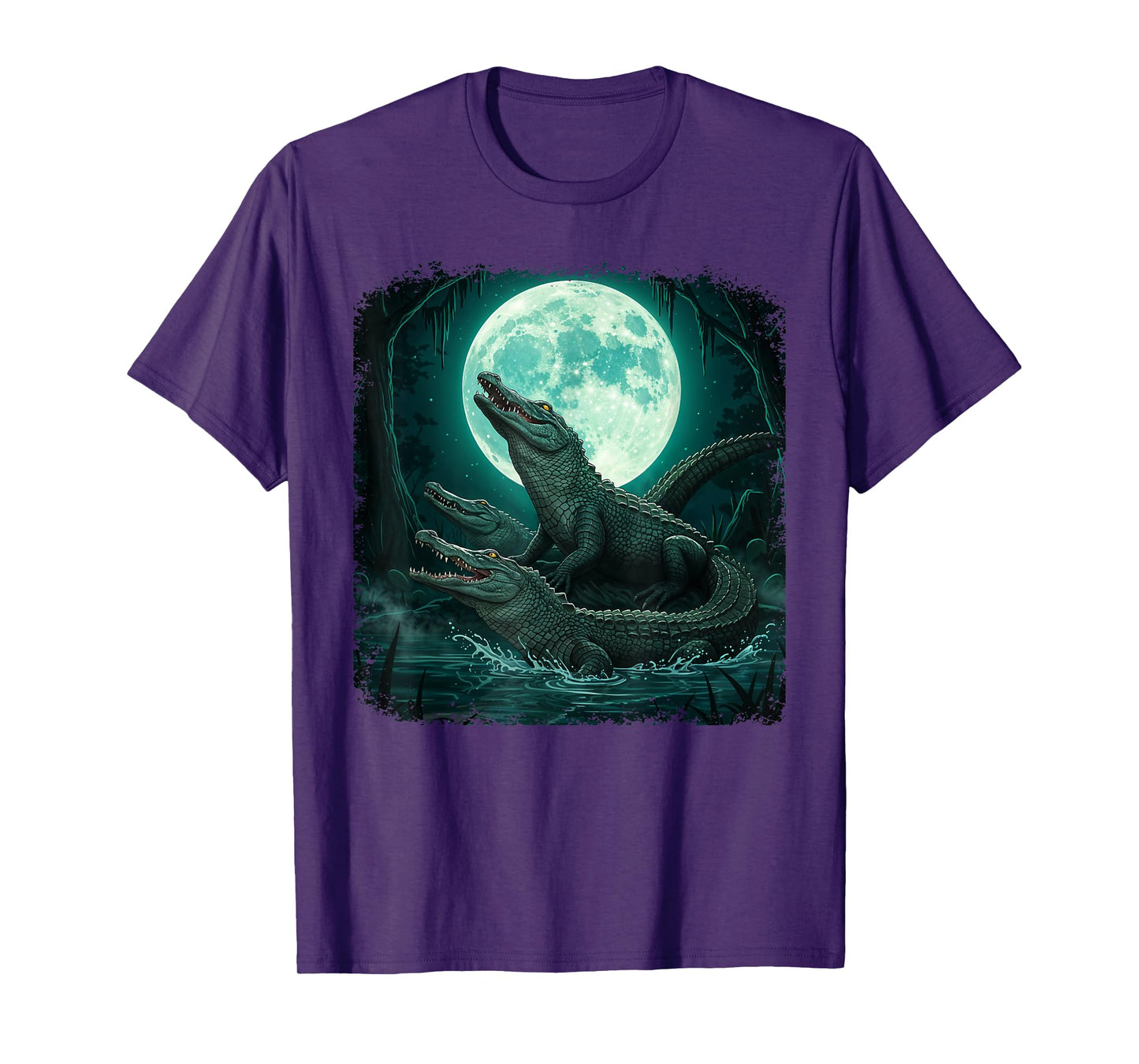 Three Gators Howling at the Moon Alligator Wild 3 Crocodiles T-Shirt