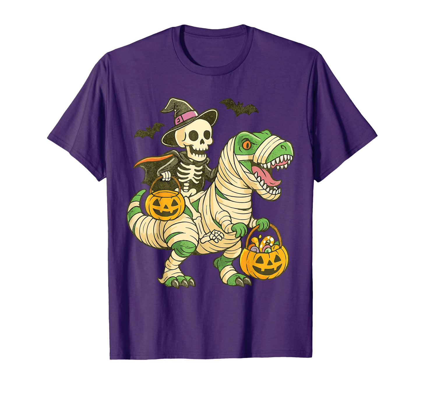 Skeleton Mummy T-Rex Funny Halloween Costume T-Shirt