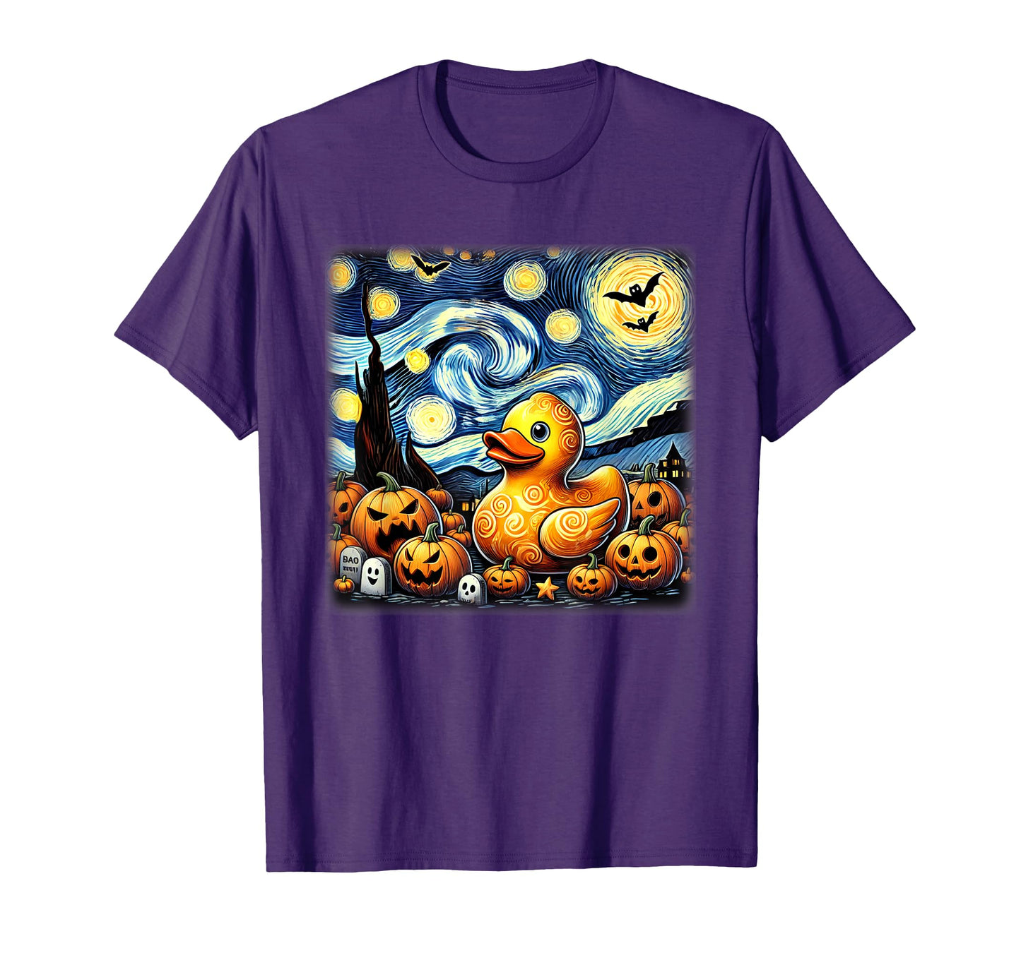 Starry Night Rubber Duck Halloween T-Shirt