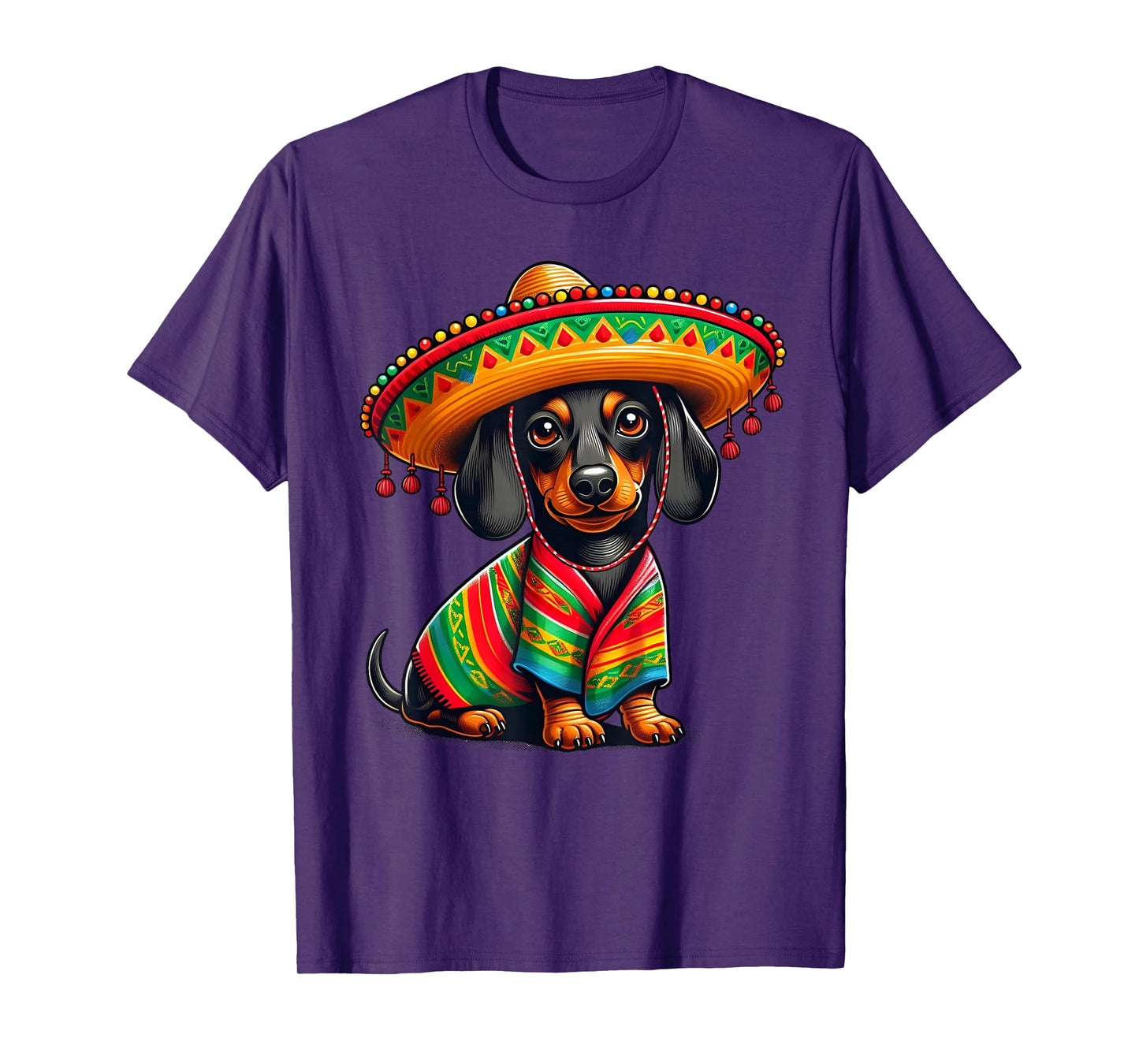 Funny Dachshund Cinco De Mayo Cute Mexican Dog Sombrero T-Shirt for Men Women Kids