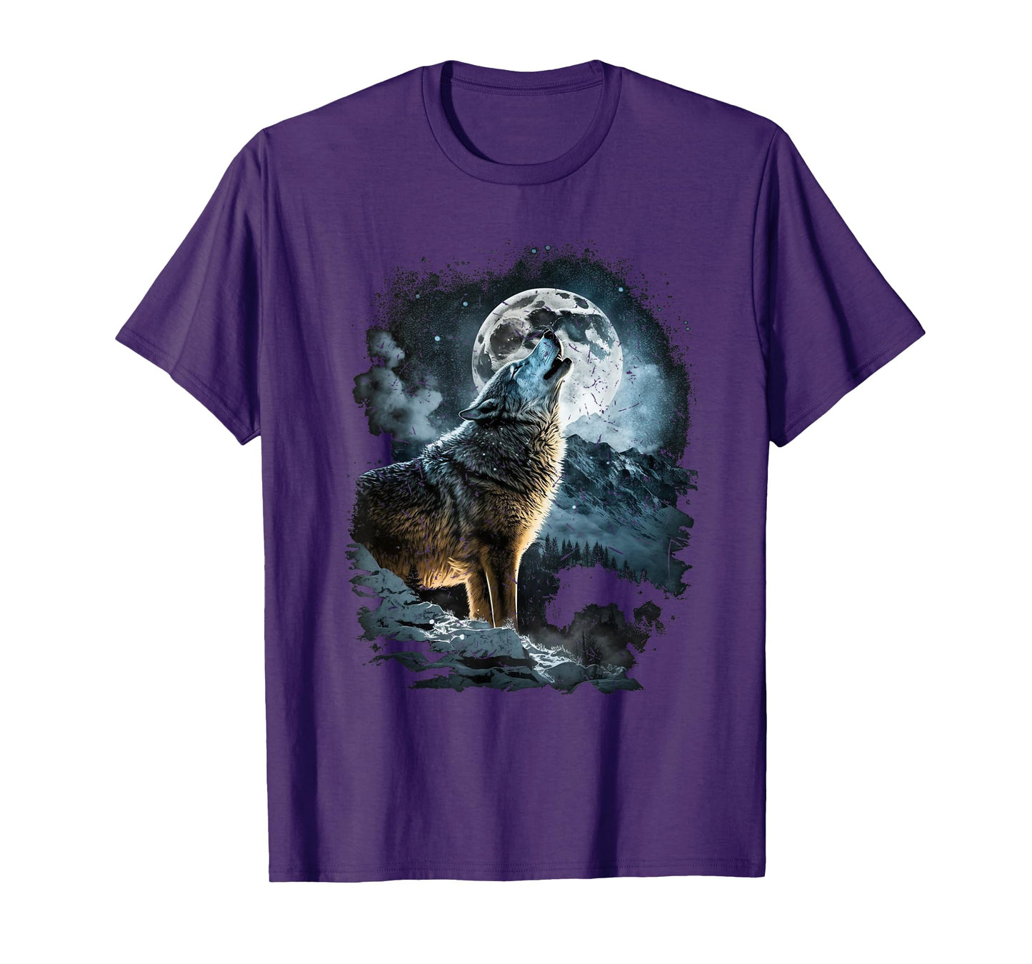 Wolf Howling to the Moon Graphic T-Shirt