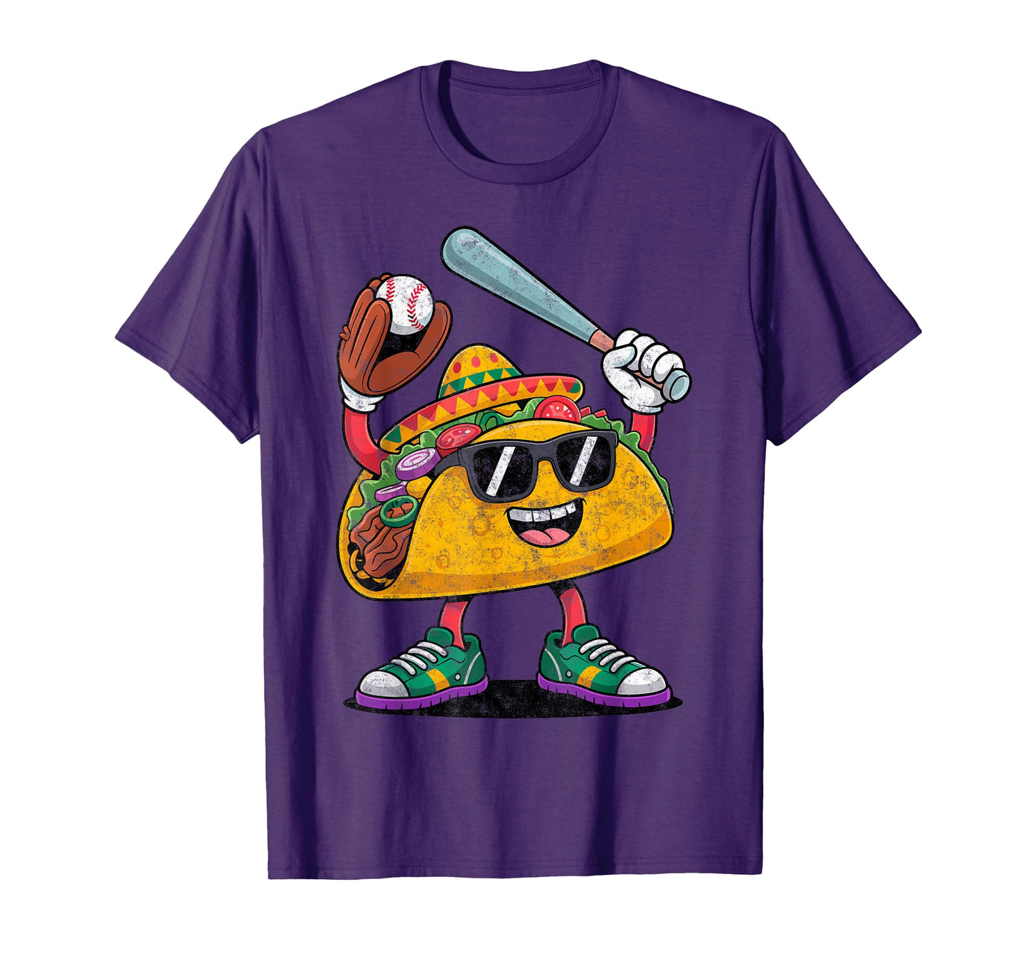 Funny Taco Baseball Player Tee Coach Dad Fan Sport Lover T-Shirt