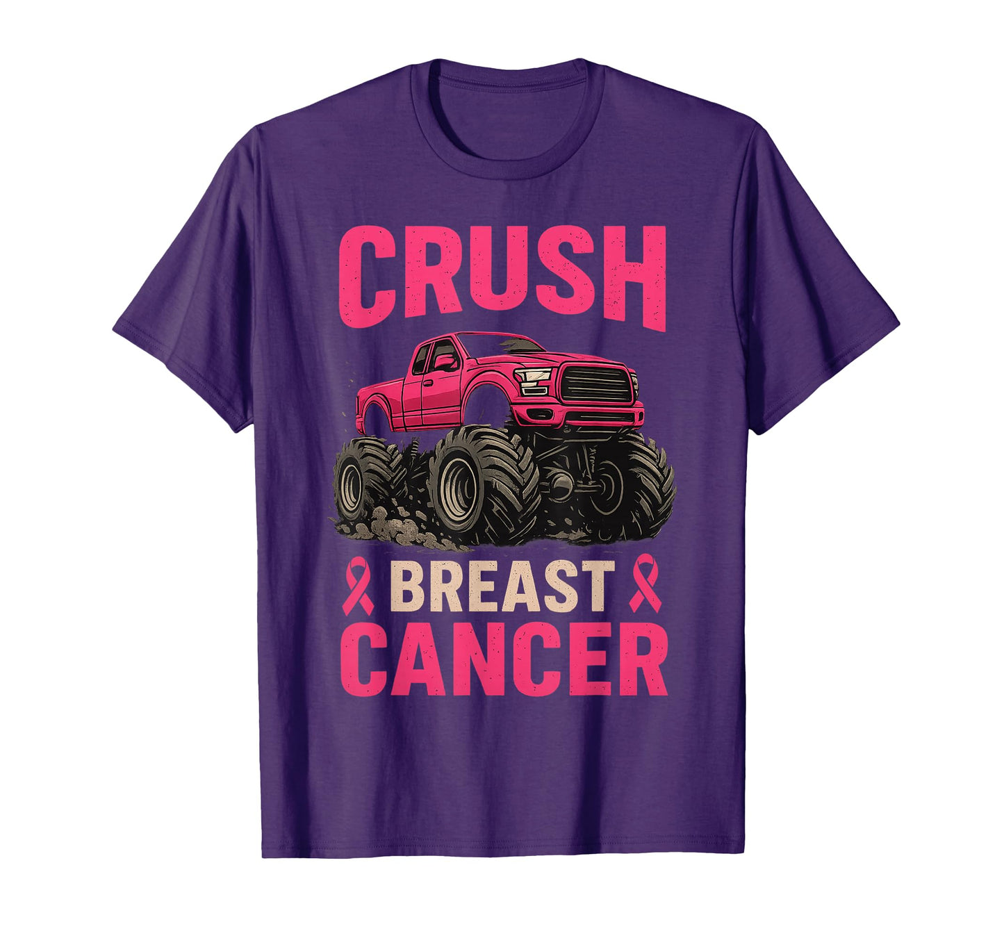 Crush Breast Cancer Awareness Monster Truck Toddler Boy Kid T-Shirt