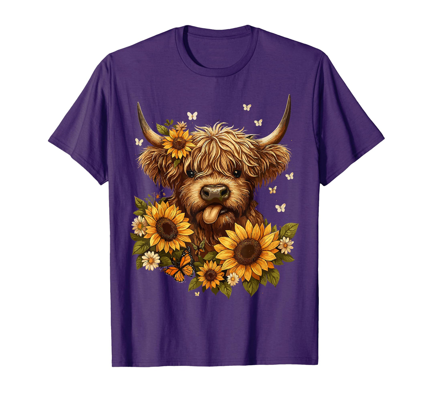 Highland Cow with Sunflower T-Shirt