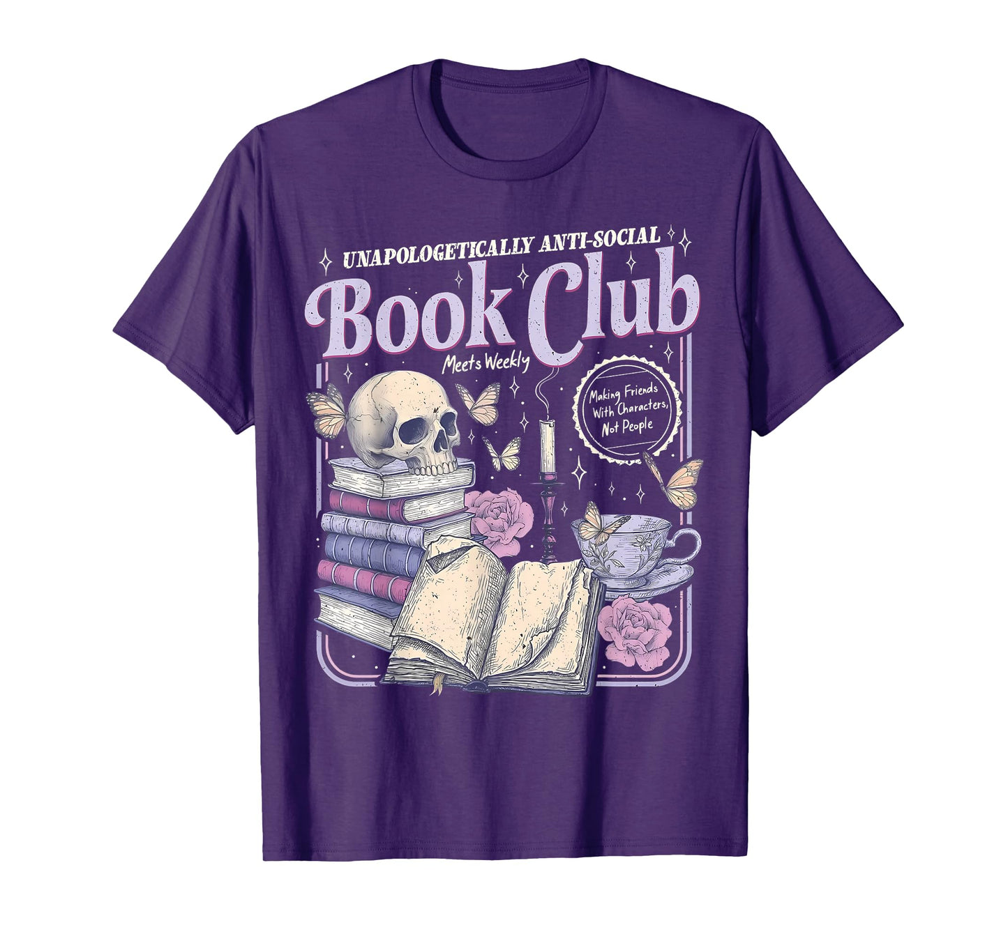 Retro Proud Anti Social Member of Introverted Book Club T-Shirt