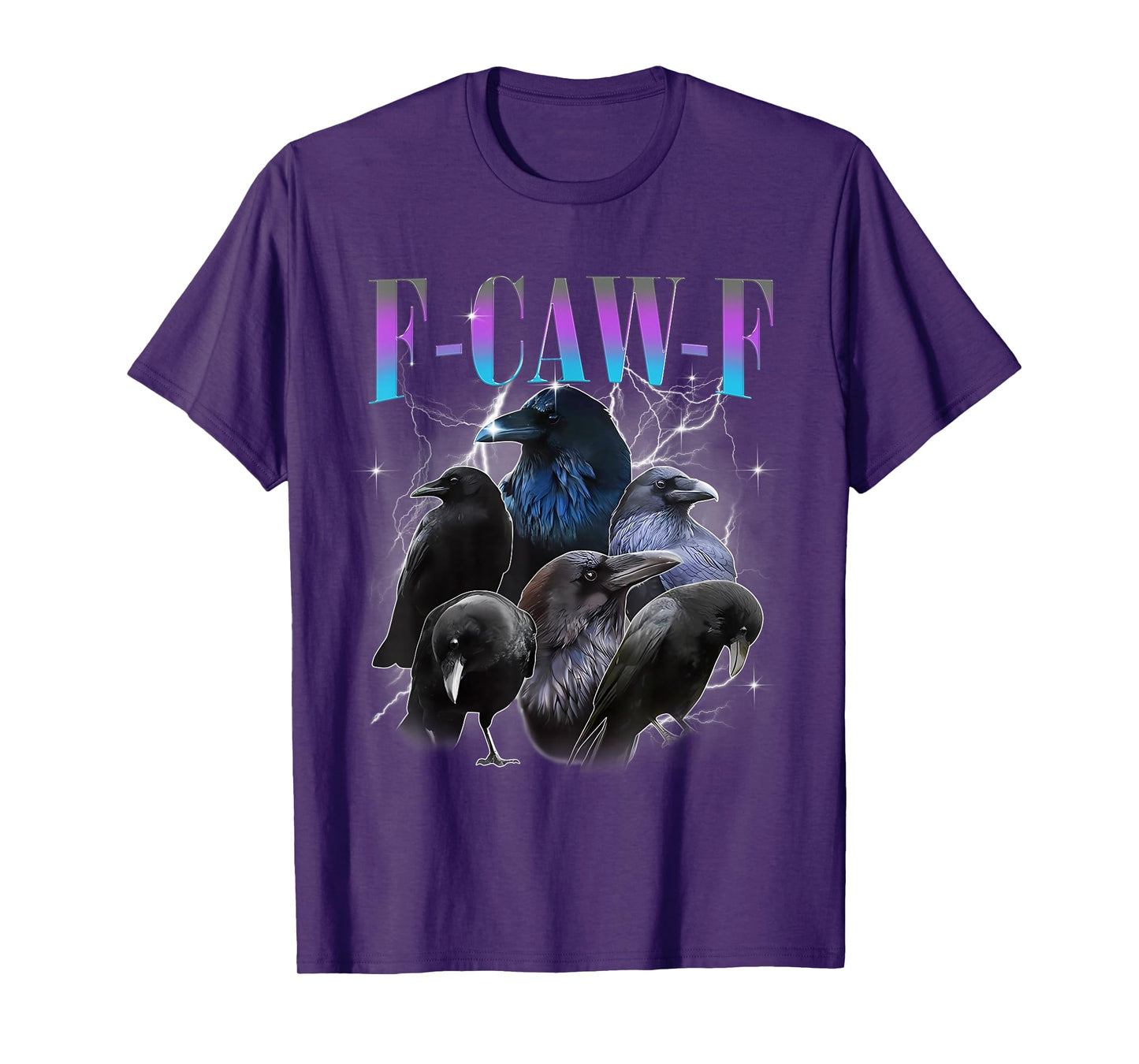 Black Crow F-Caw-F FCAWF Funny Black Bird Moon Adult Humor T-Shirt