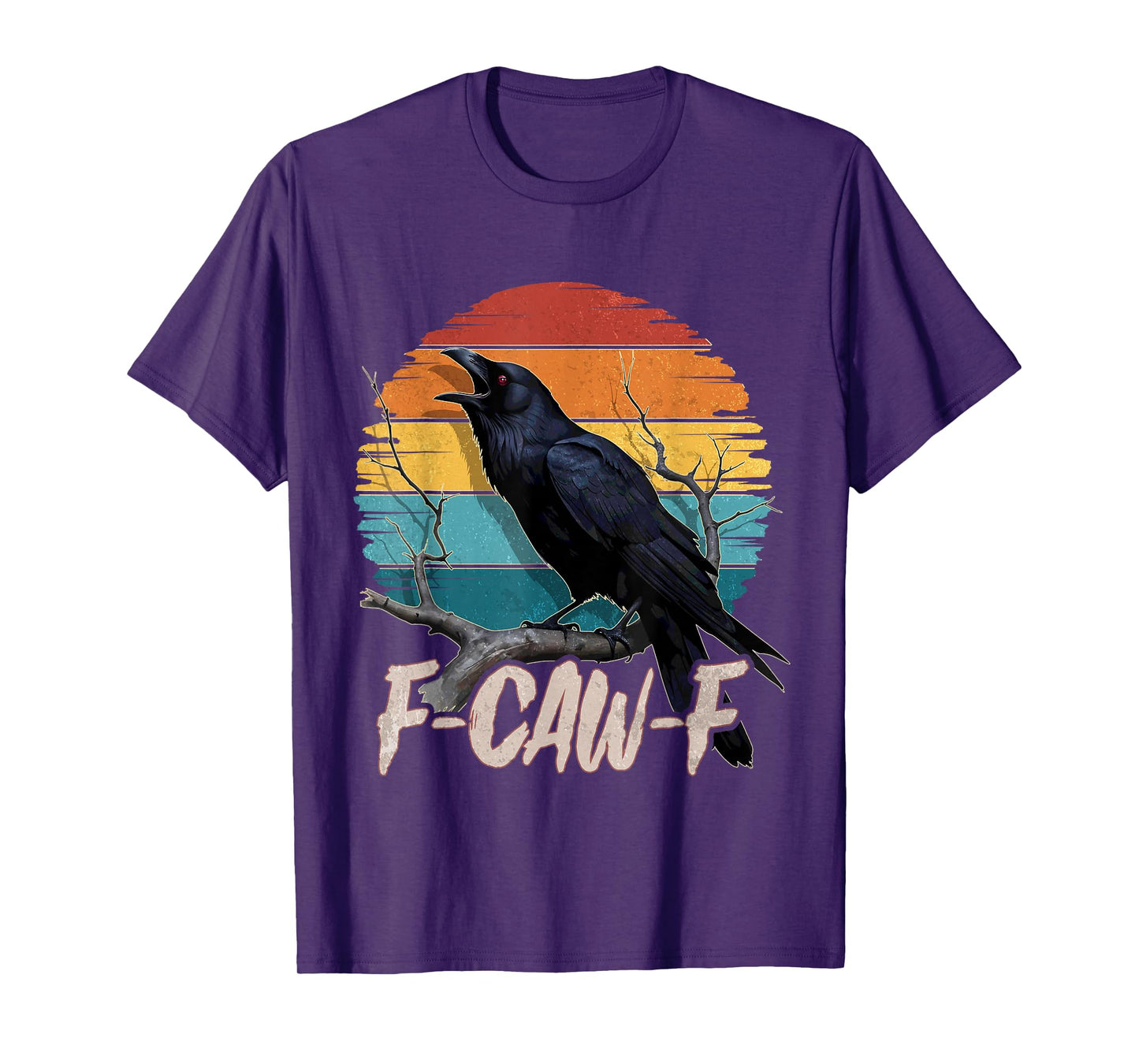 Funny F-Caw-F Black Bird Retro Halloween Crow for Men Women T-Shirt