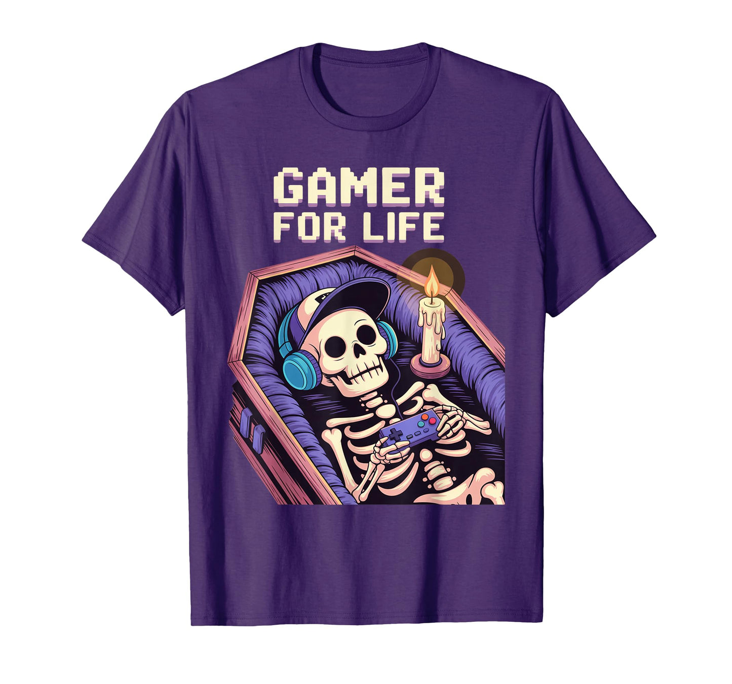 Funny Gamer Skeleton - Gamer for Life Video Game Gift T-Shirt