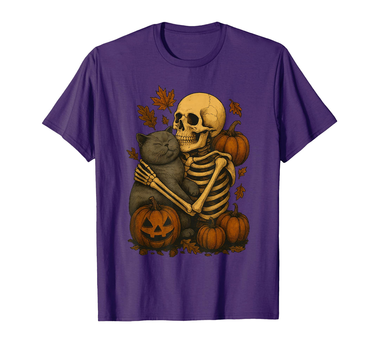Skeleton Hugging British Shorthair T-Shirt