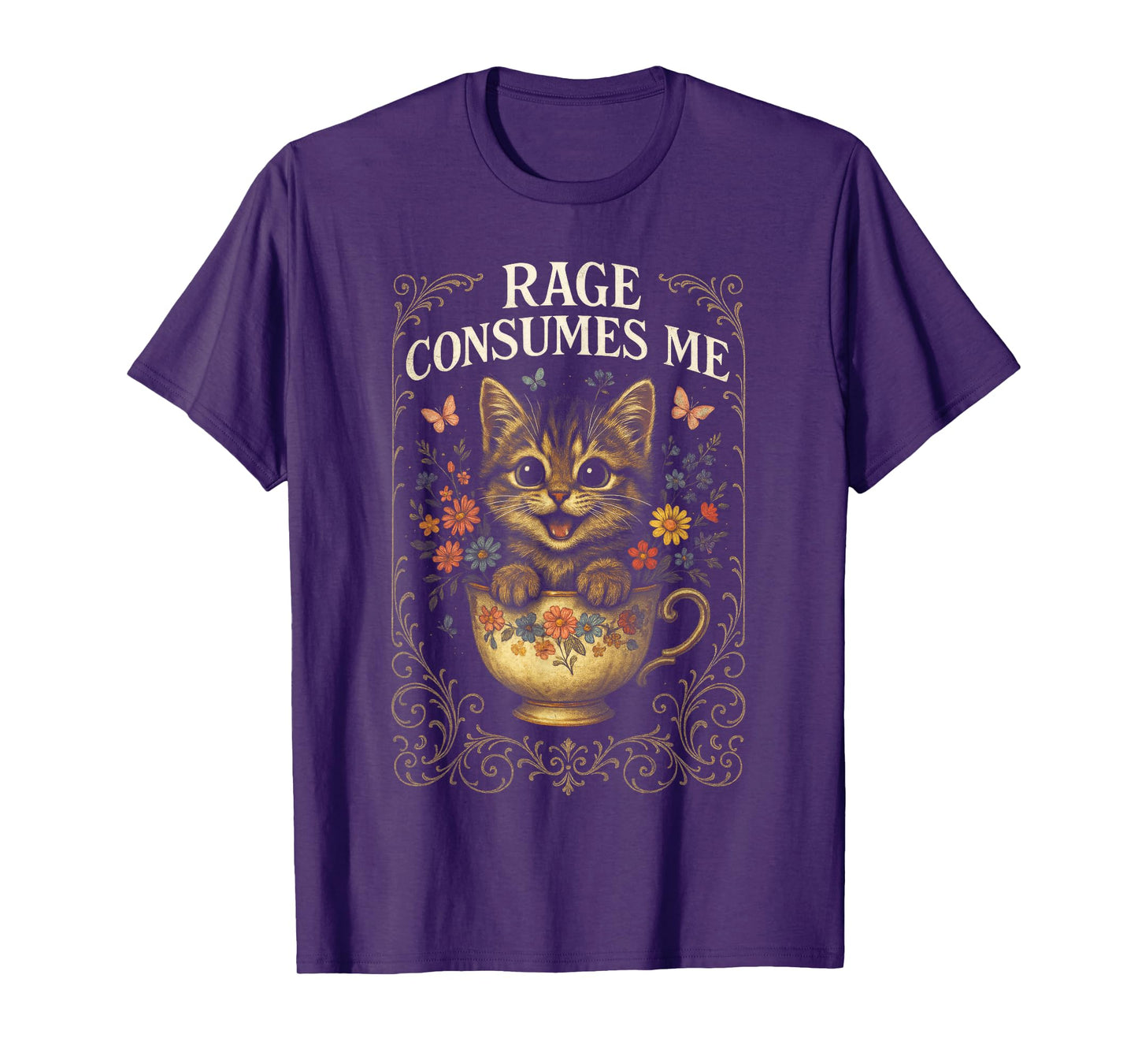 Rage Consumes Me - Funny Cat Vintage Humor T-Shirt