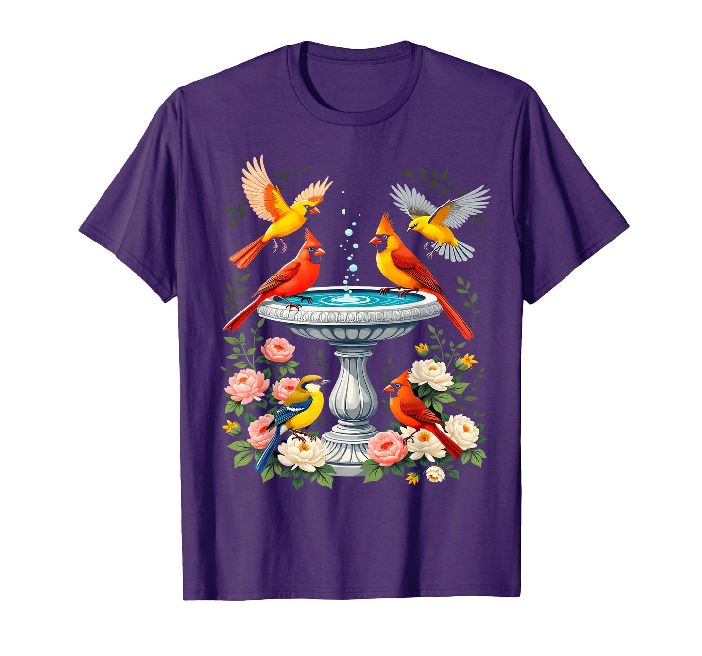 Colorful Birds Branches Nature T-Shirt