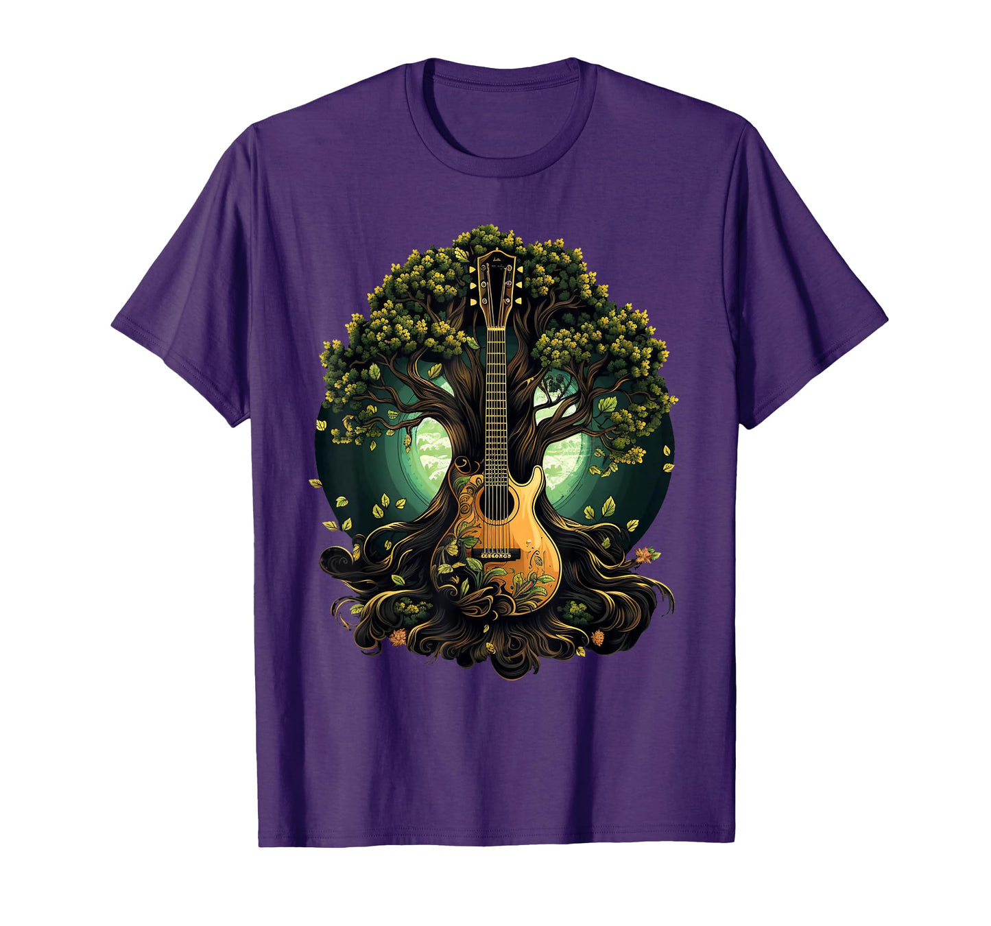 Acoustic Guitar Tree Of Life T-Shirt