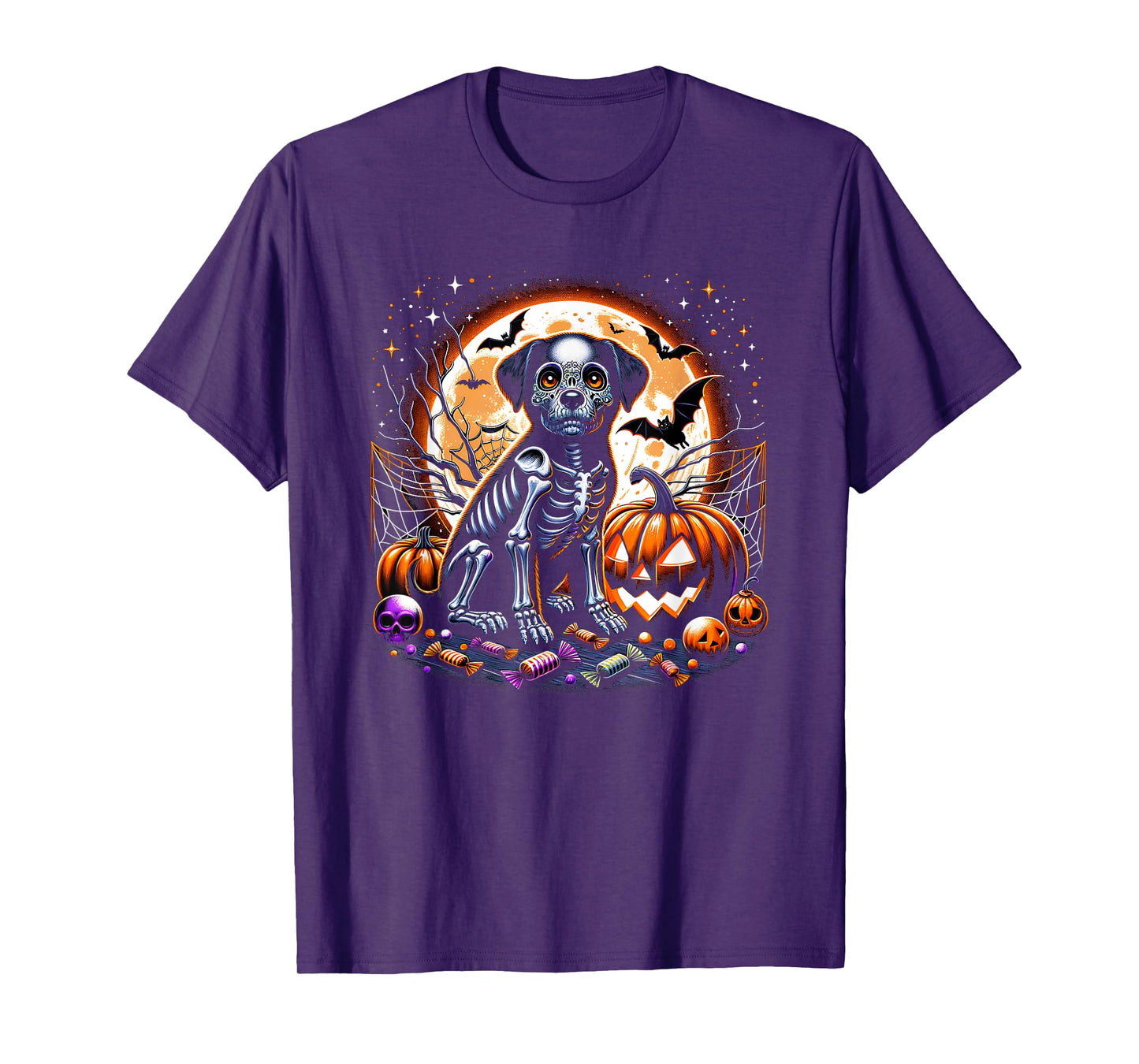 Halloween Dog Skeleton Lazy Costume T-Shirt